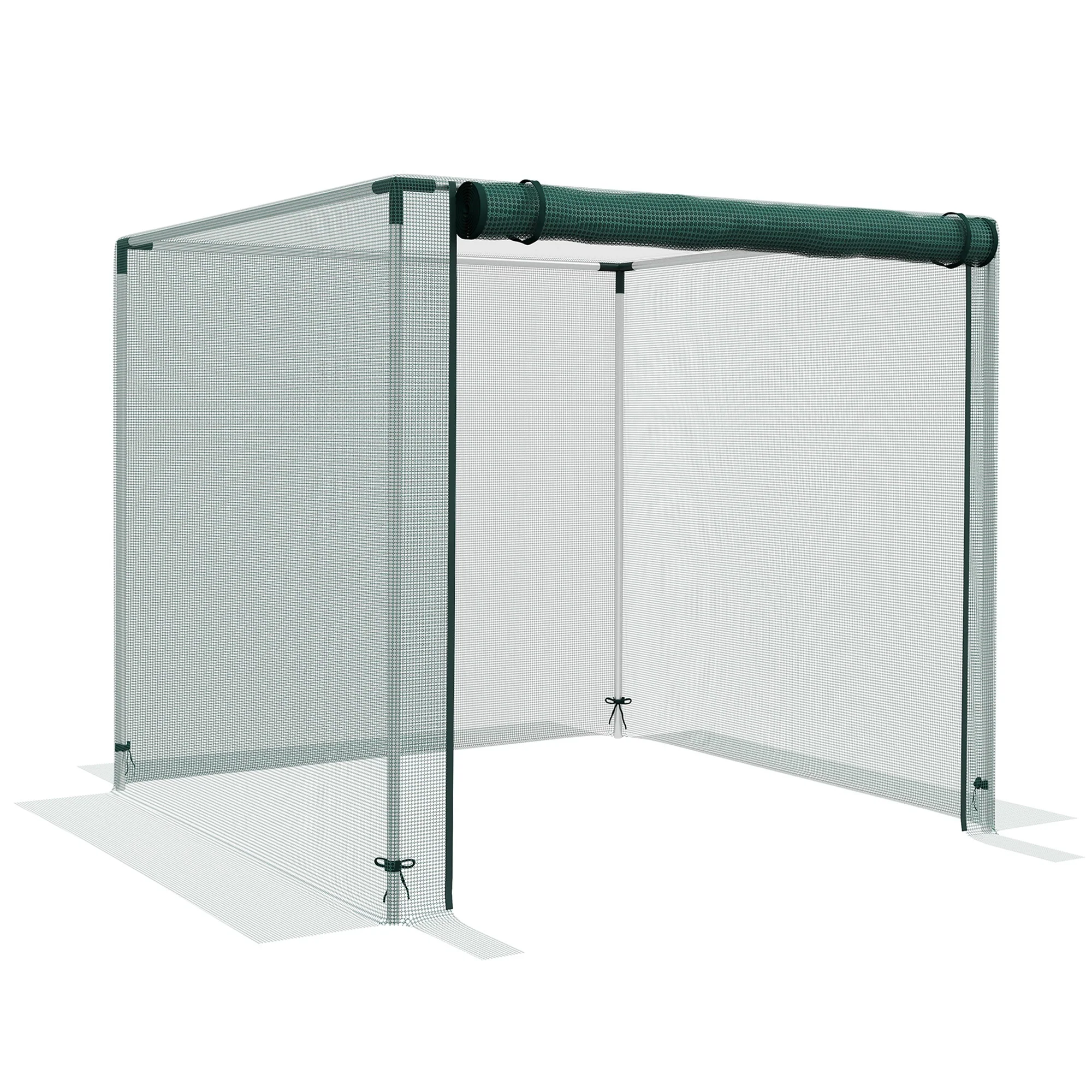 4' x 4' Plant Protection Cage with Zippered Door & Galvanized Frame, Green