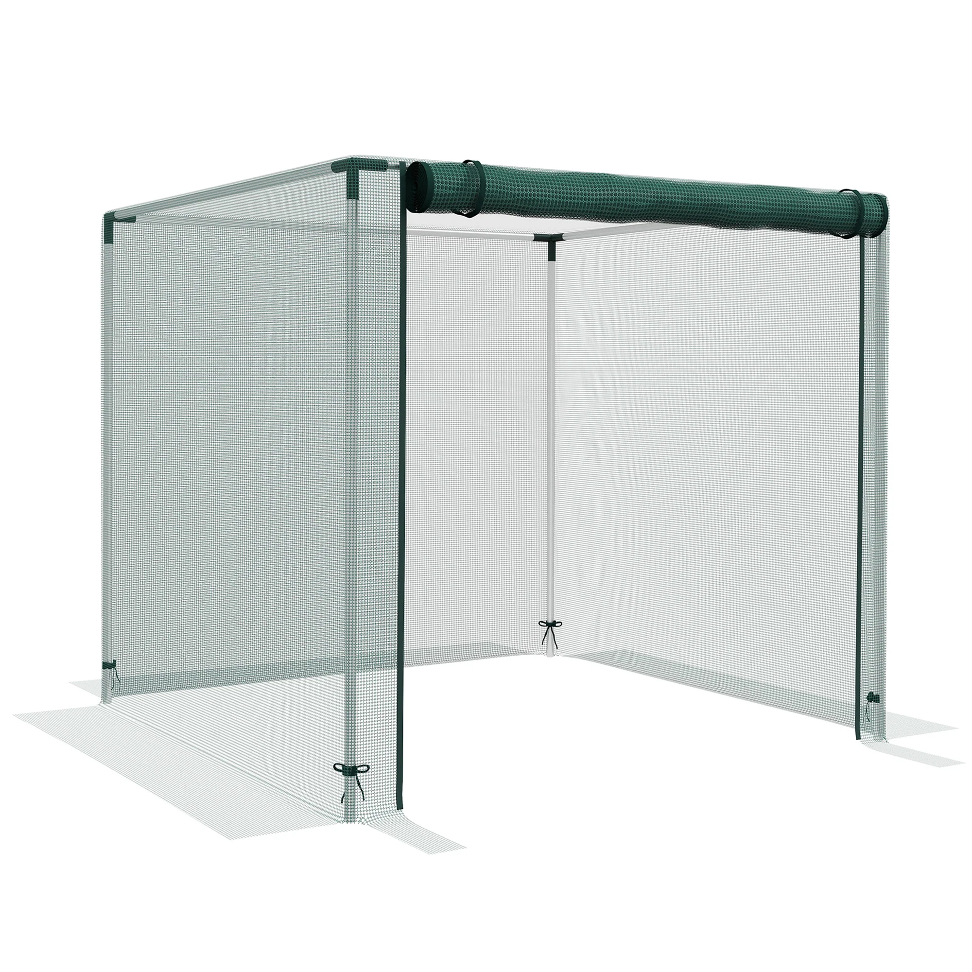 4' x 4' Plant Protection Cage with Zippered Door & Galvanized Frame, Green - Image 12