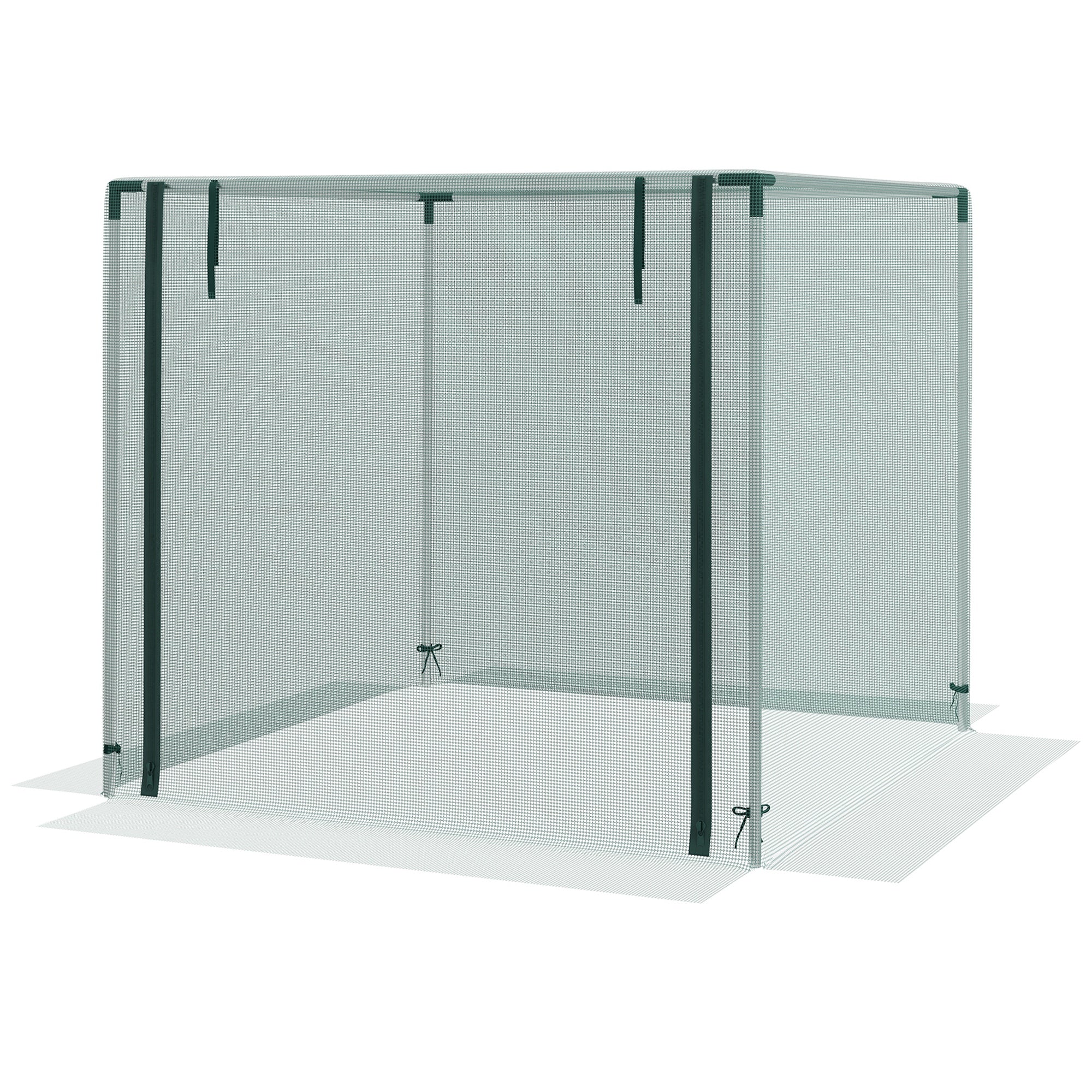 4' x 4' Plant Protection Cage with Zippered Door & Galvanized Frame, Green - Image 2