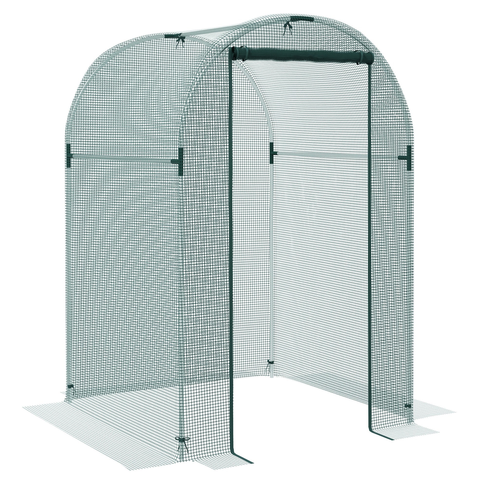 4' x 4' Green Crop Cage with Zippered Door & Galvanized Frame, Green - Image 12