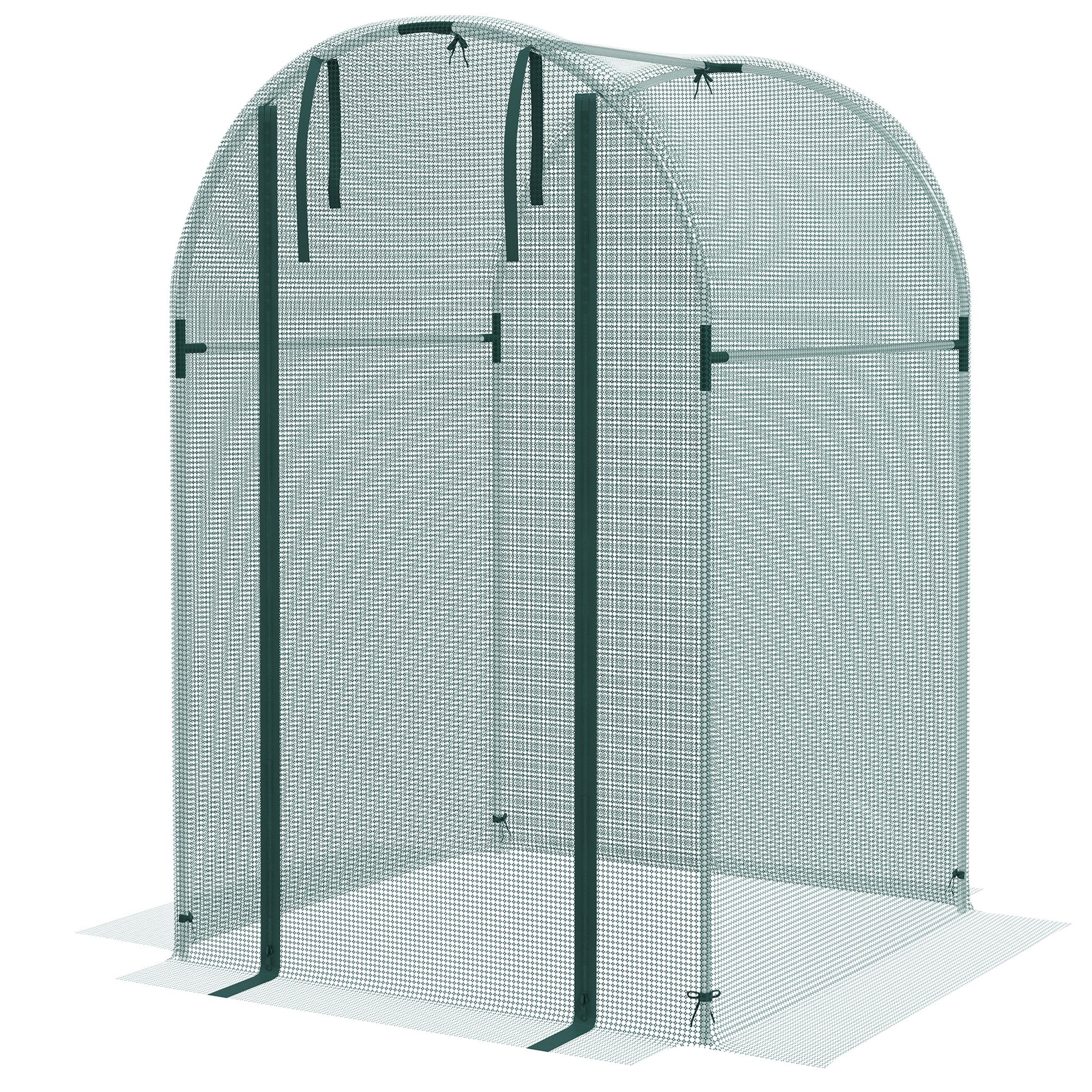 4' x 4' Green Crop Cage with Zippered Door & Galvanized Frame, Green - Image 2