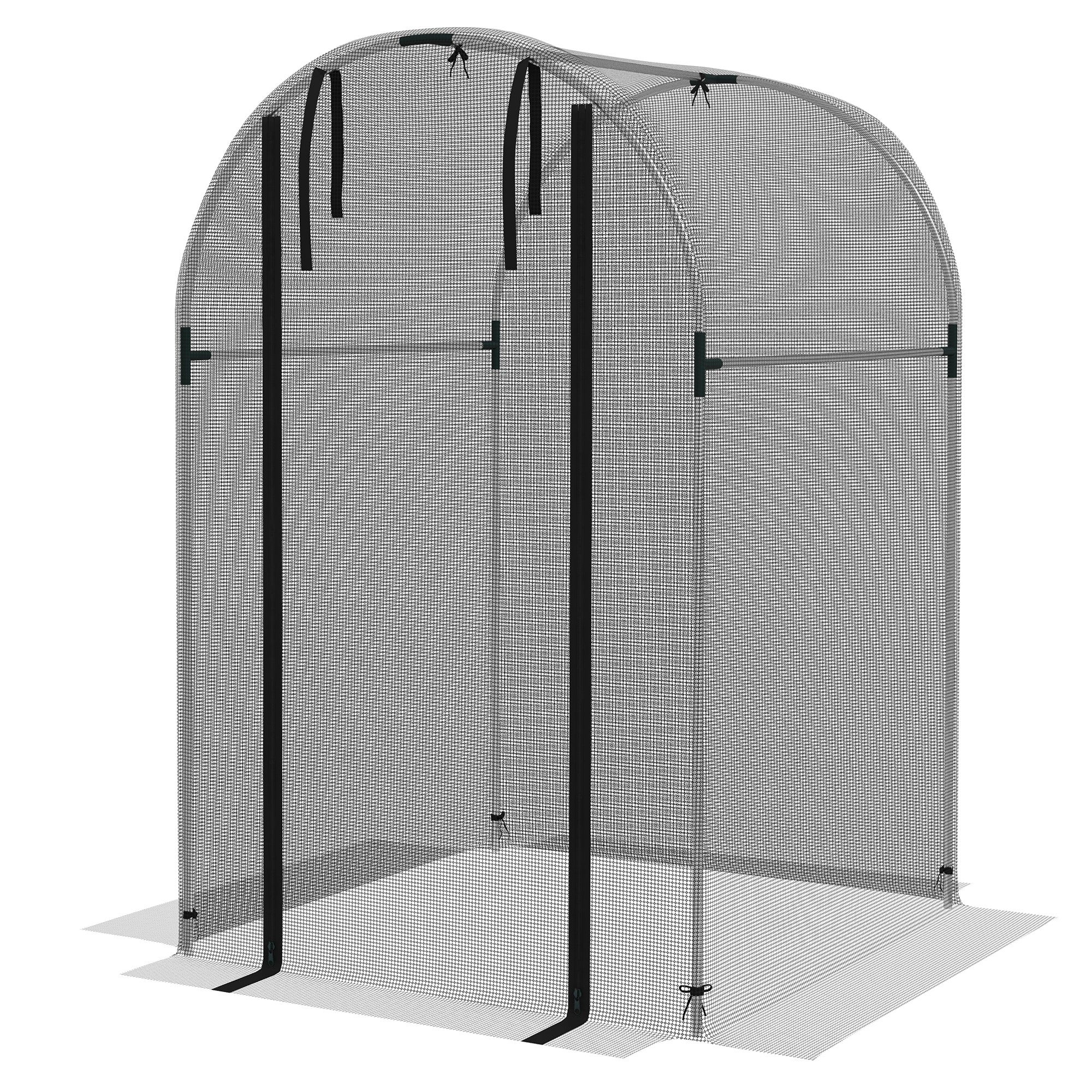 4' x 4' Black Crop Cage with Zippered Door & Galvanized Frame, Black - Image 2