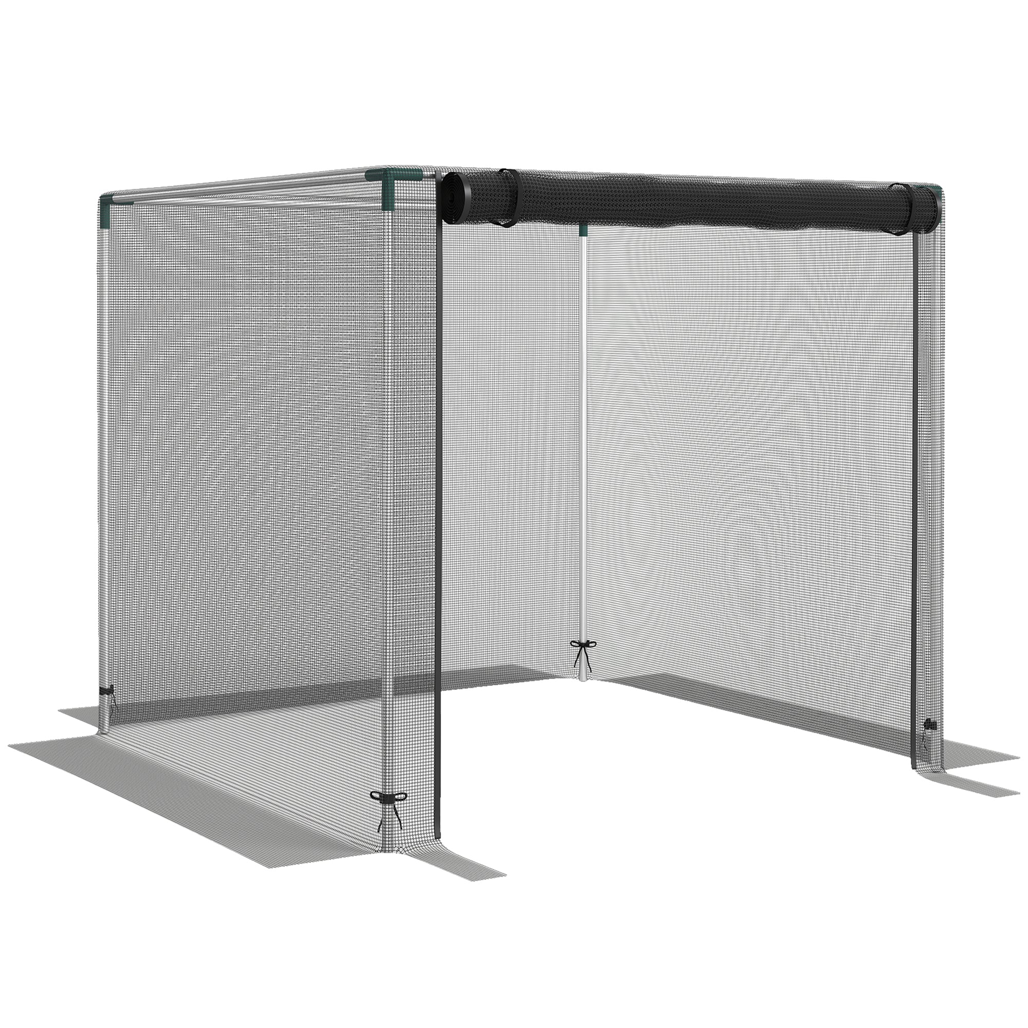 4' x 4' Crop Cage with Zippered Door and Steel Frame, Black - Image 12