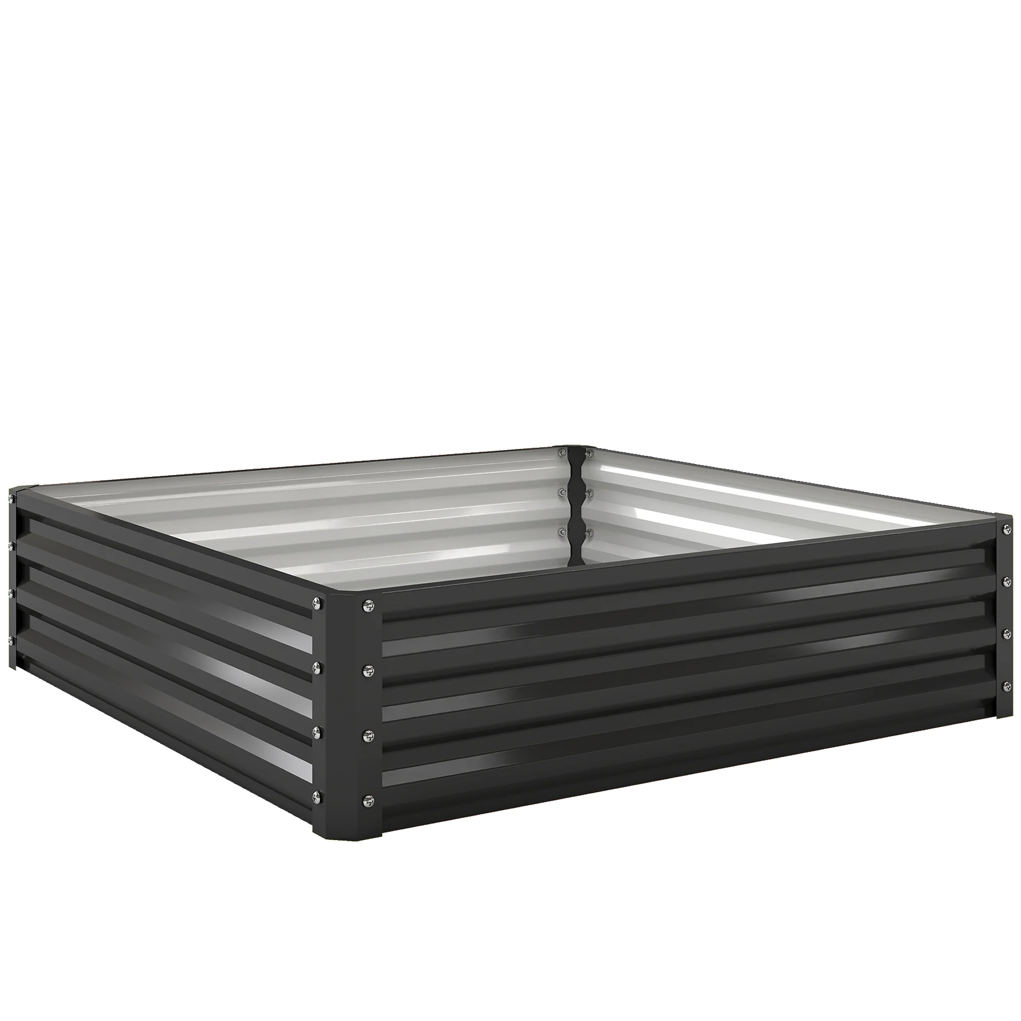 4' x 4' x 1' Galvanized Raised Garden Bed for Vegetables, Black - Image 12