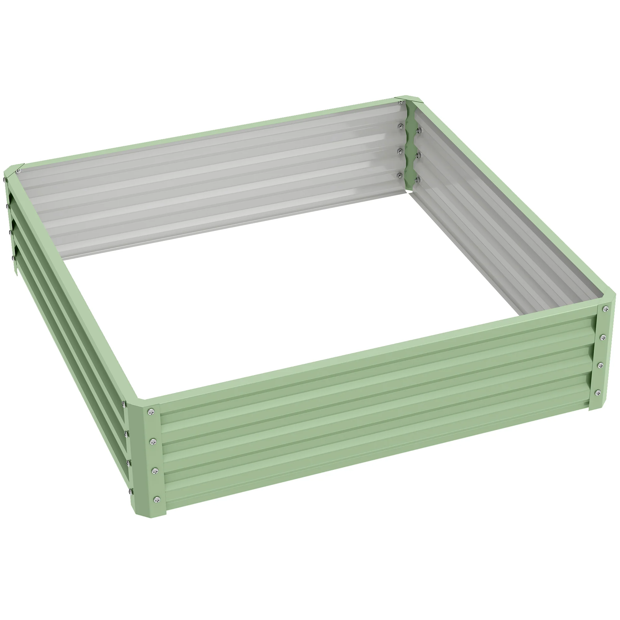 4' x 4' x 1' Galvanized Raised Garden Bed for Vegetables, Light Green - Image 12