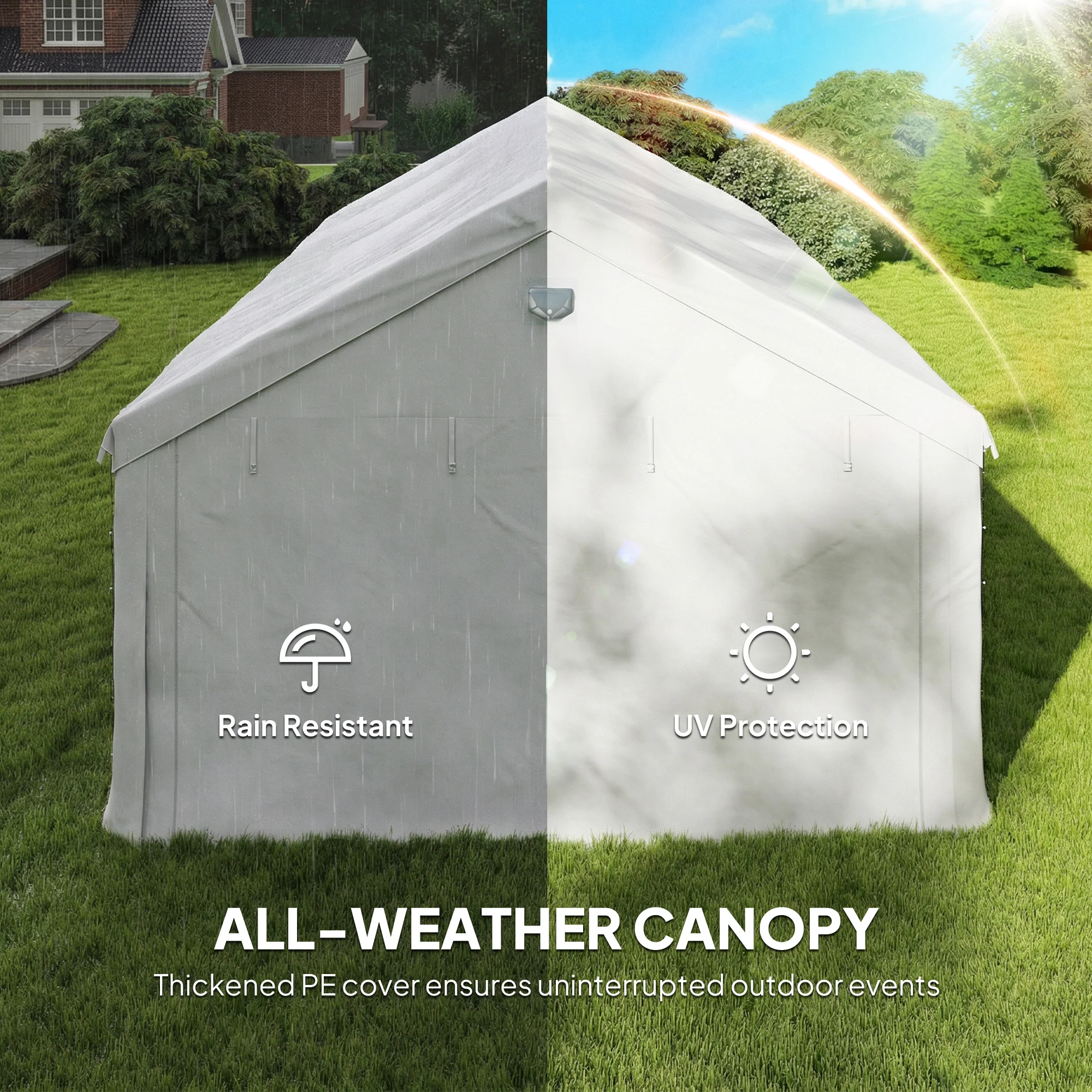 4 x 6 m Gazebo with 4 Removable Sidewalls, White - Image 7