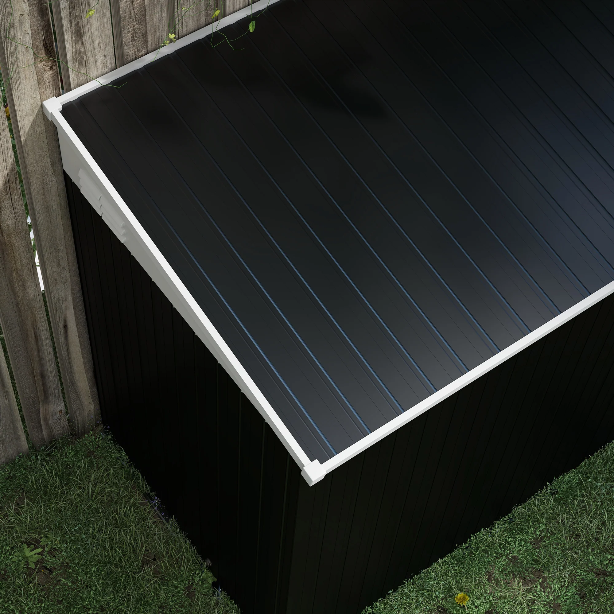 4' x 6' Steel Garden Storage Shed Lean to Shed Outdoor Metal Tool House with Lockable Door and 2 Air Vents for Backyard, Patio, Lawn, Dark Grey - Image 11