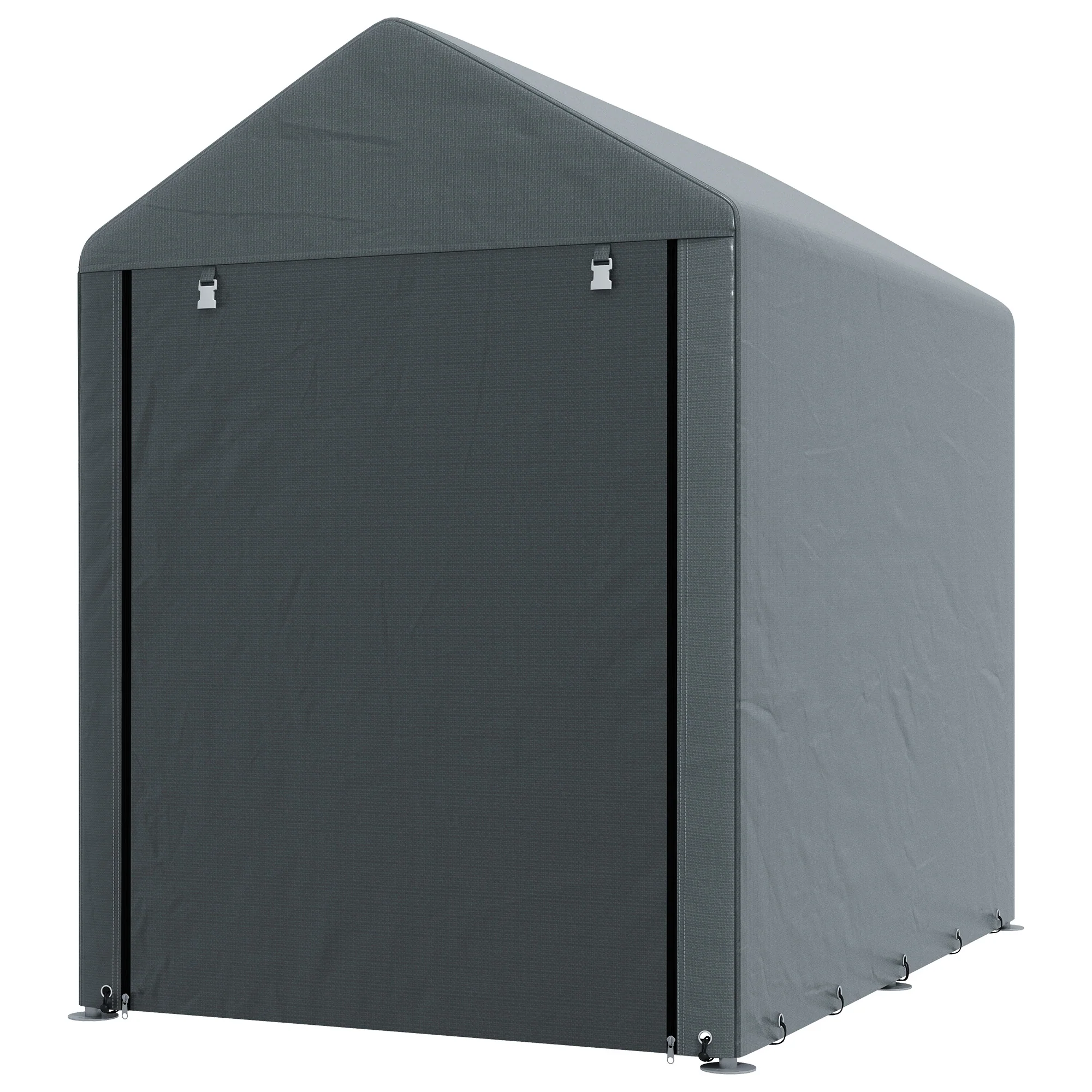 4' x 6' Portable Storage Shed with Galvanized Frame and Roll-up Door - Image 2