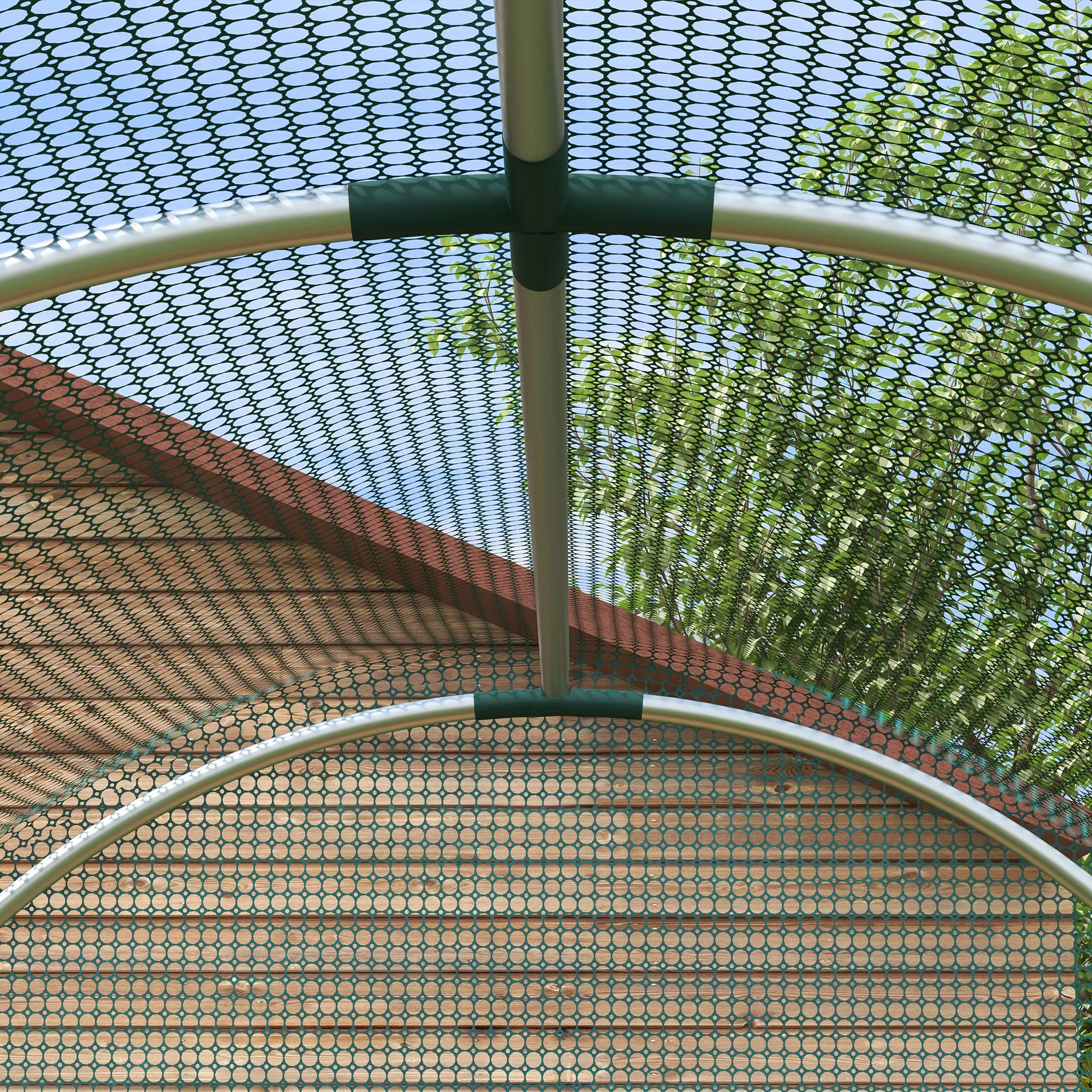 4' x 8' Green Crop Cage with Zippered Door & Galvanized Frame, Green - Image 11