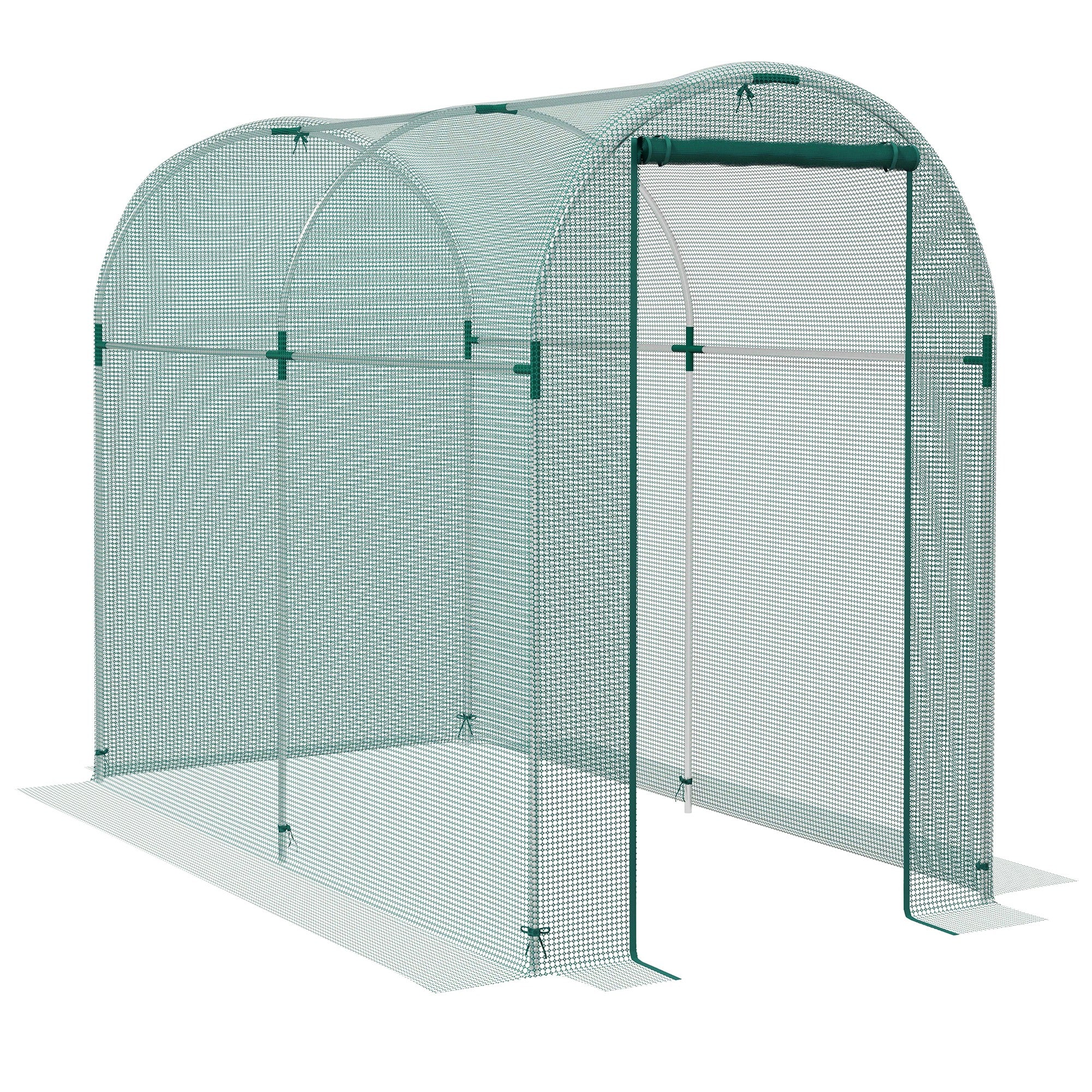 4' x 8' Green Crop Cage with Zippered Door & Galvanized Frame, Green - Image 12