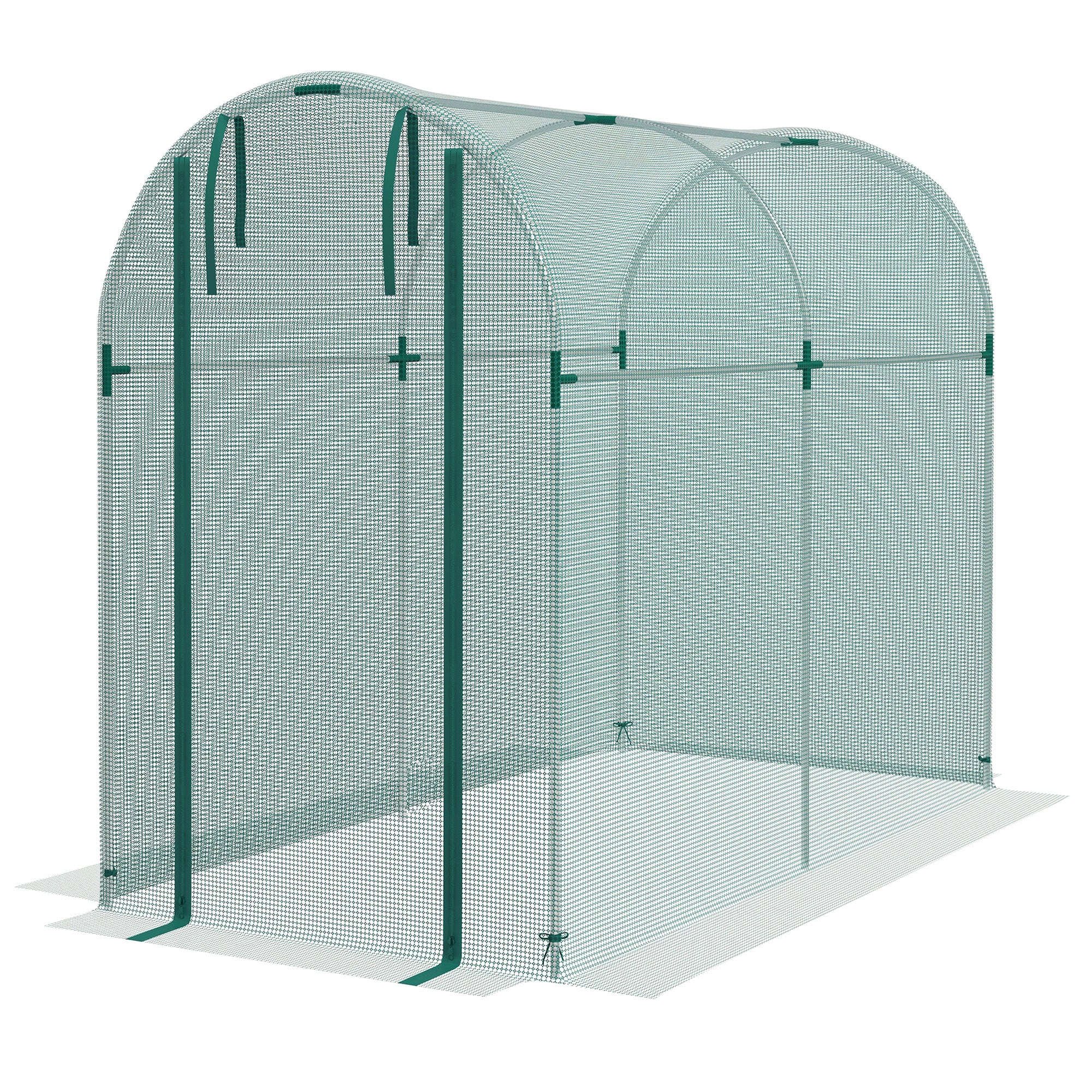 4' x 8' Green Crop Cage with Zippered Door & Galvanized Frame, Green - Image 2