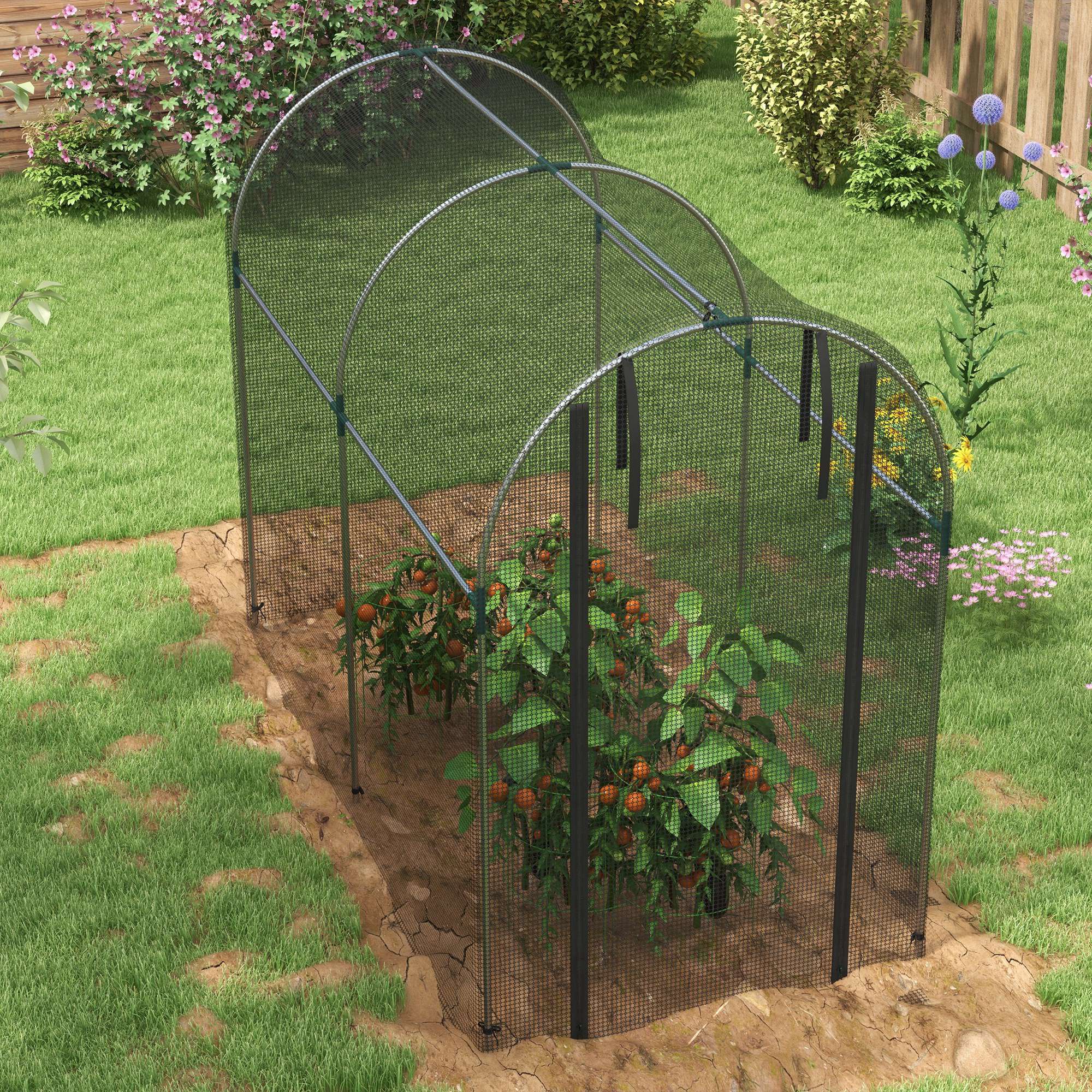 4' x 8' Crop Cage with Zippered Door, Black - Image 10
