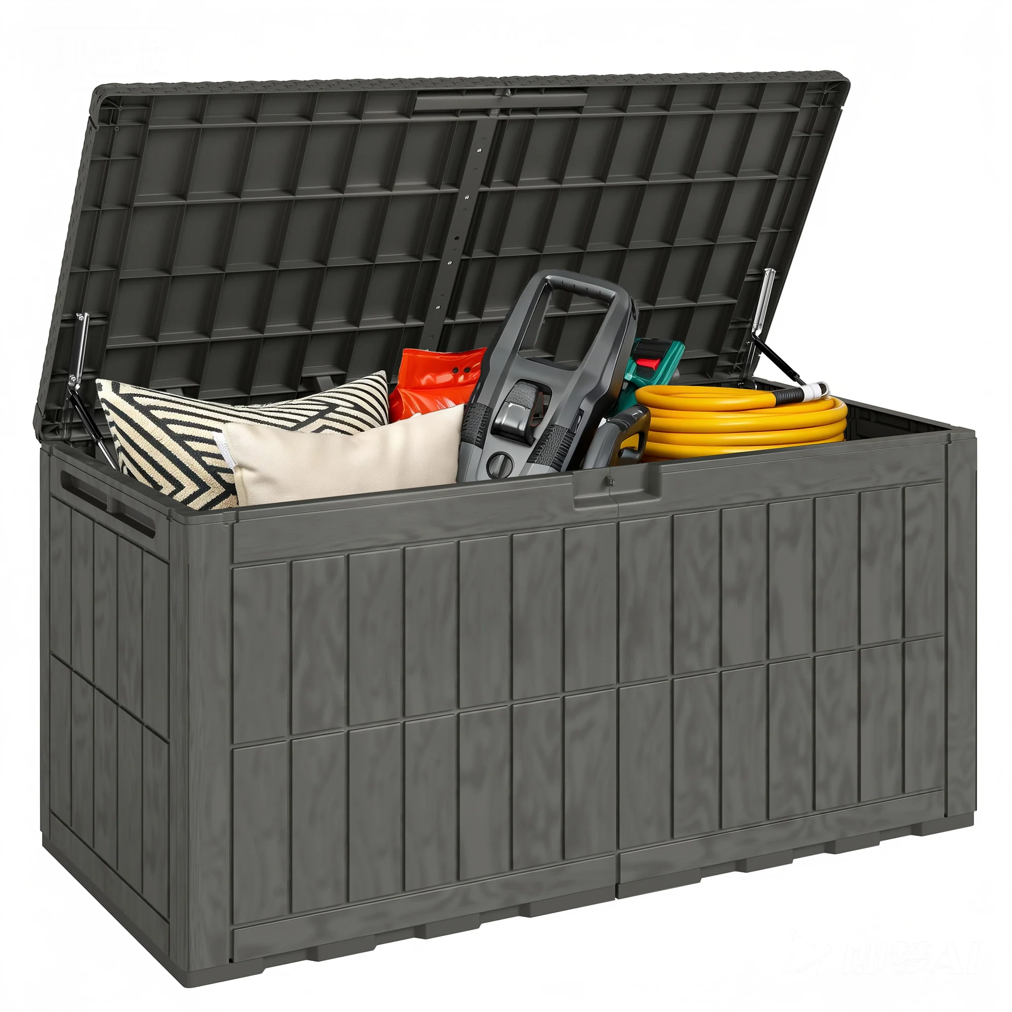 440L Garden Storage Box with Lockable Lid and Gas Rods