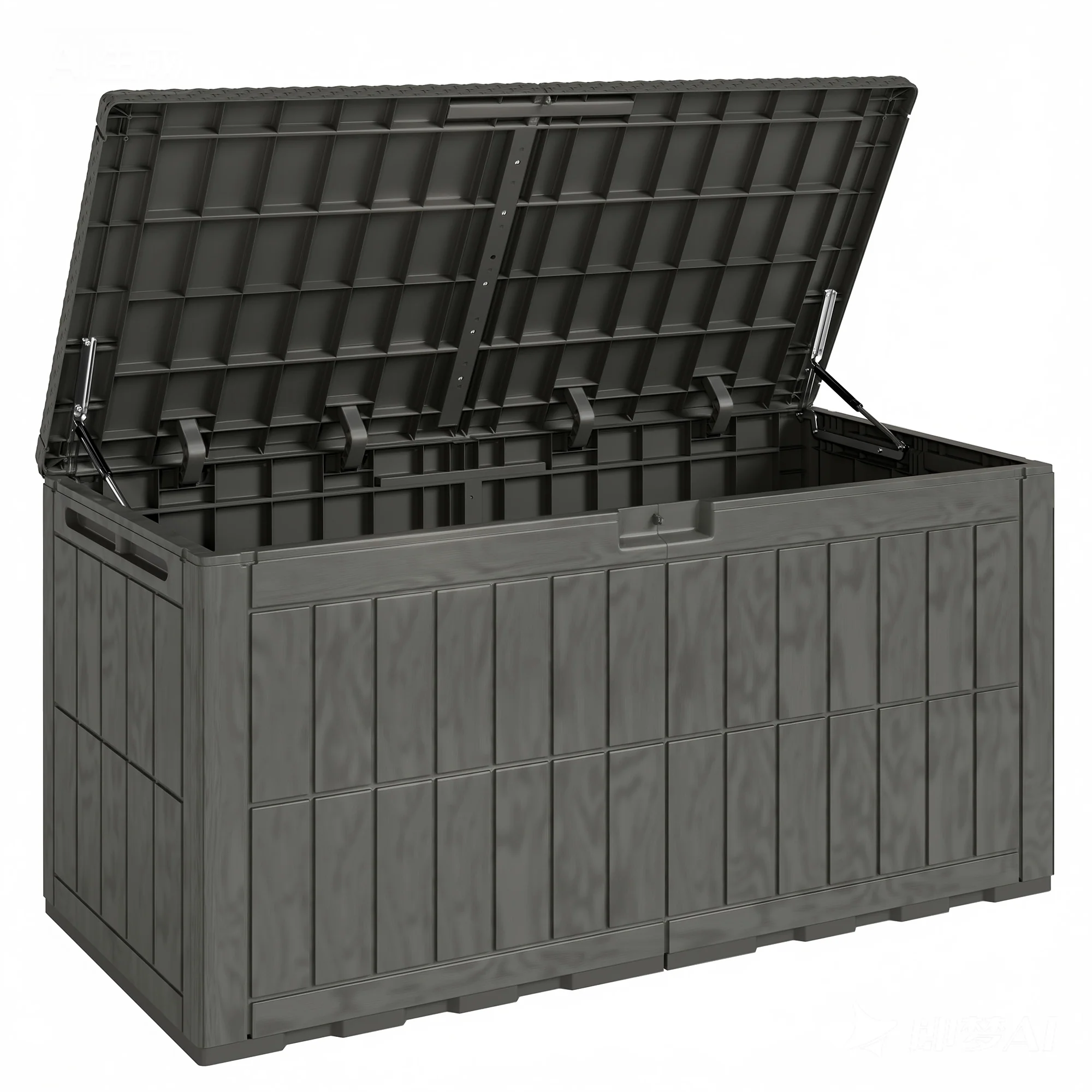 440L Garden Storage Box with Lockable Lid and Gas Rods - Image 12