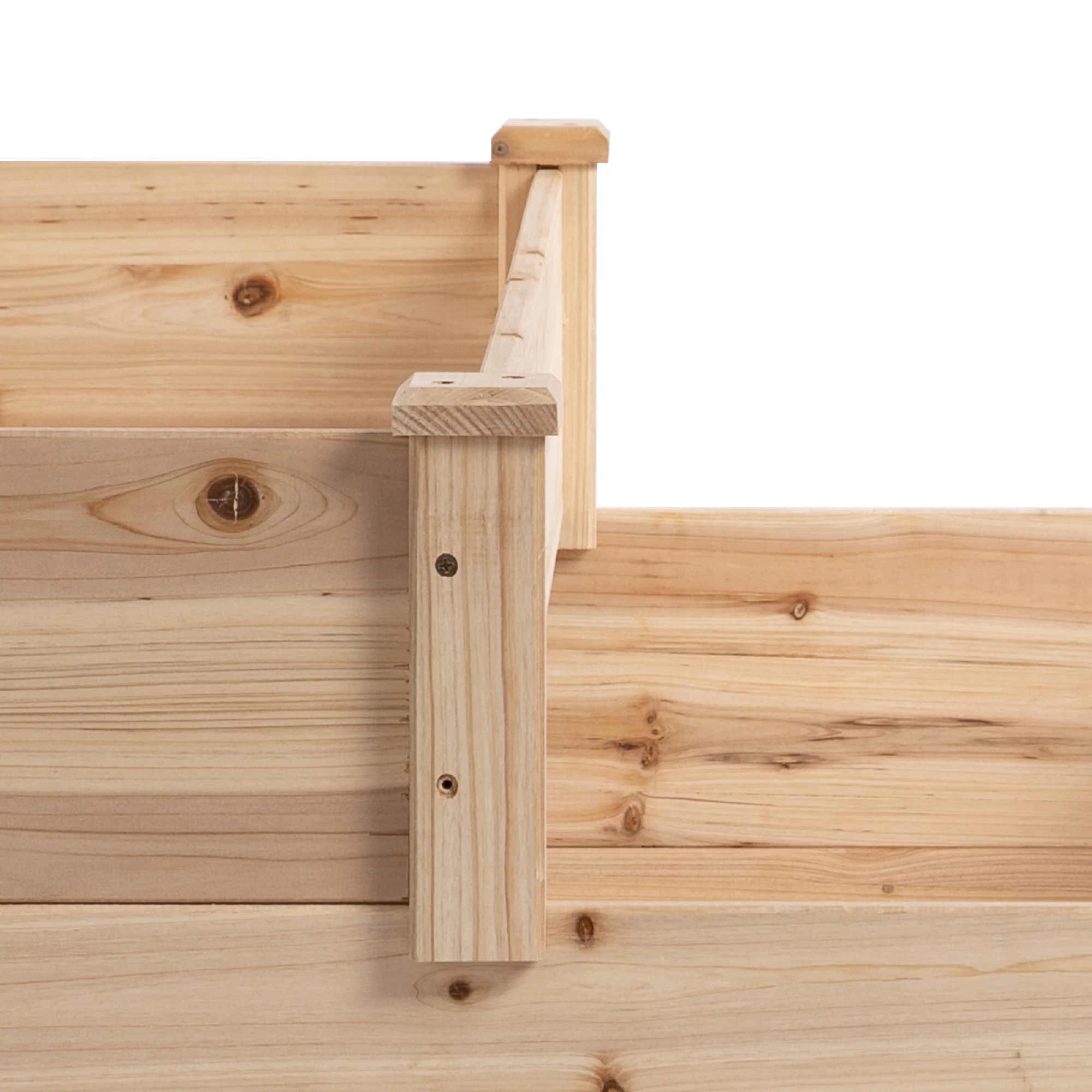 49" x 49" x 22" 3-Tier Wooden Raised Garden Bed Planter, Natural - Image 11