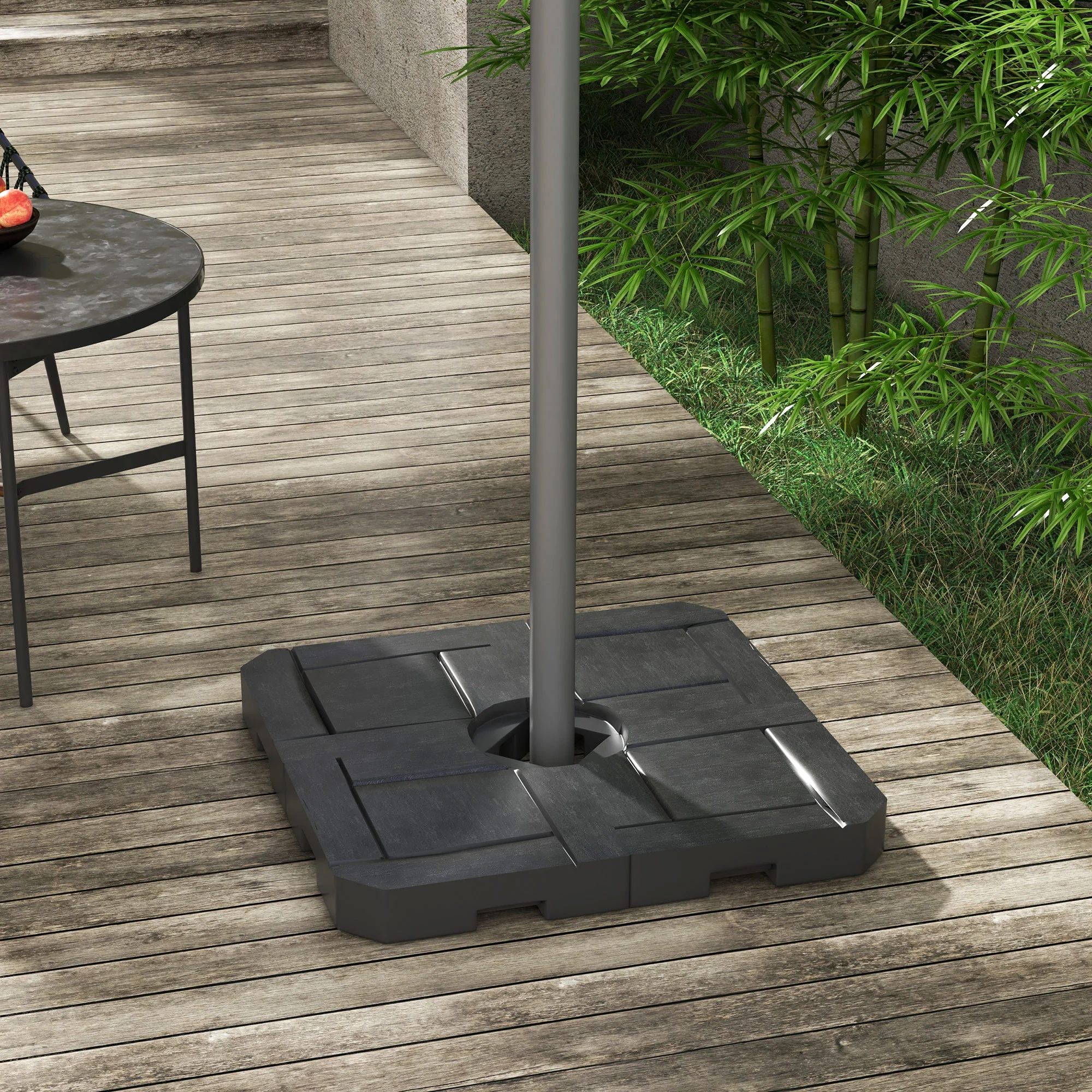4PC Cantilever Umbrella Base Weights, Water/Sand Fillable, Black - Image 4