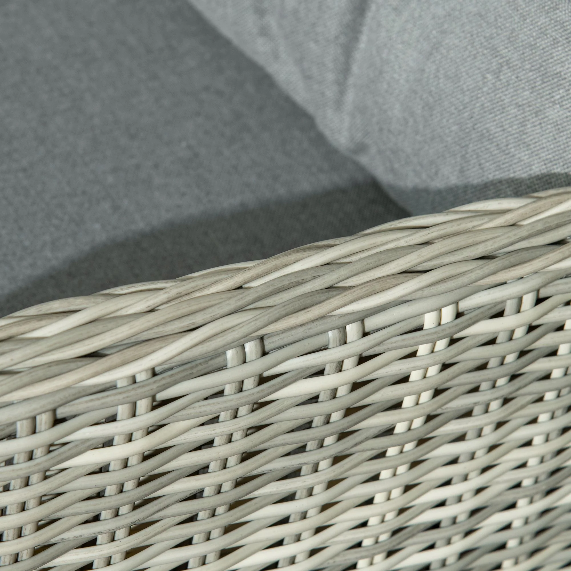 5 Pieces Rattan Bistro Set with Adjustable Back, Coffee Table and Footstools, Grey - Image 10