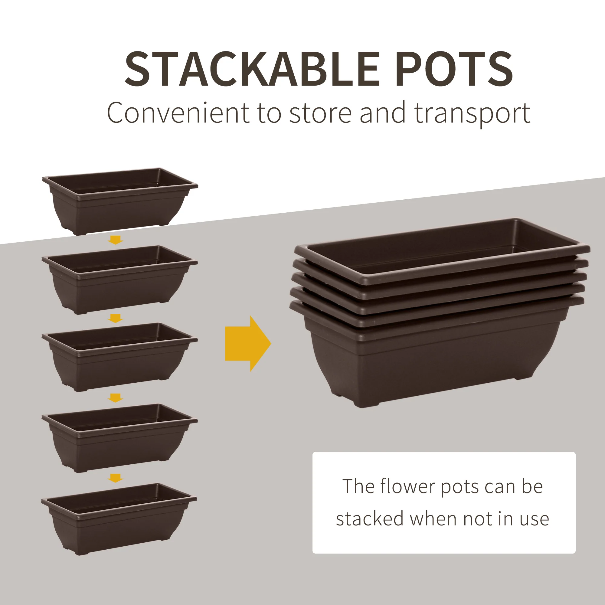 5-Tier Raised Garden Bed with 5 Planter Boxes, Brown - Image 7