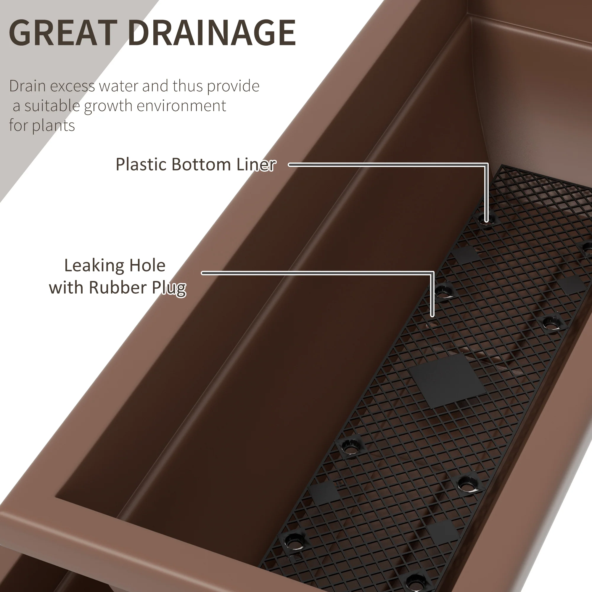 5-Tier Raised Garden Bed with 5 Planter Boxes, Brown - Image 8