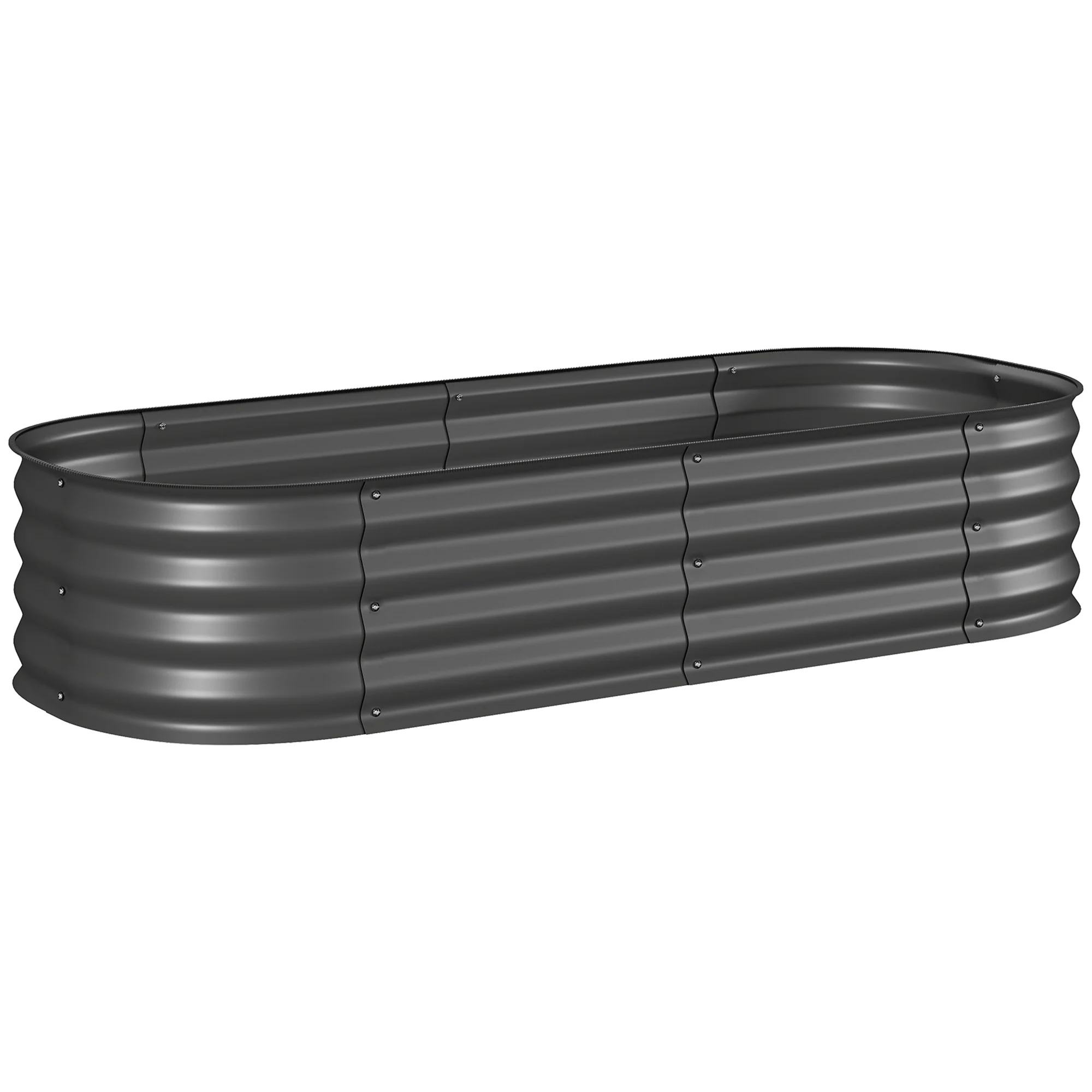 5' x 2' x 1' Galvanized Raised Garden Bed Kit, Dark Gray - Image 12