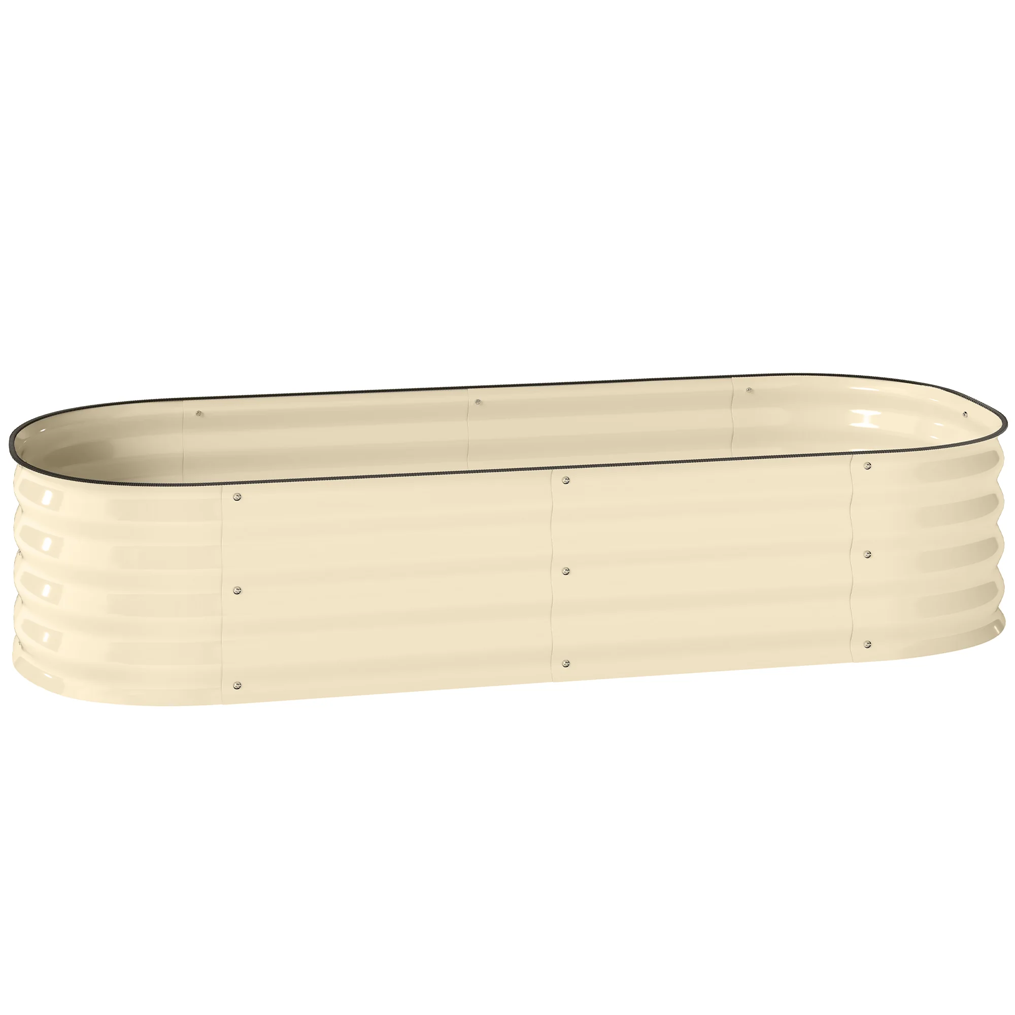 5' x 2' x 1' Galvanized Raised Garden Bed Kit, Cream - Image 12