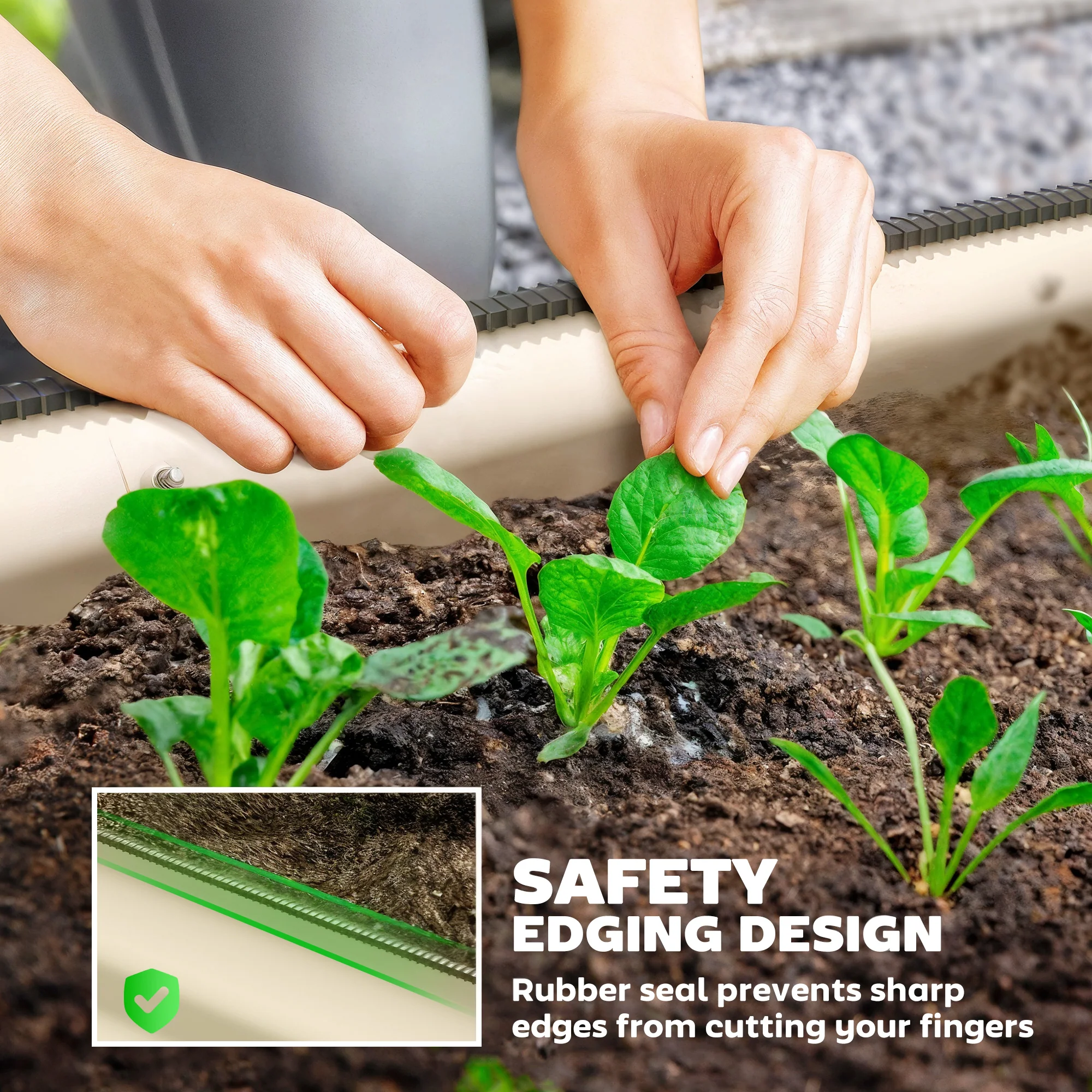 5' x 2' x 1' Galvanized Raised Garden Bed Kit, Cream - Image 8