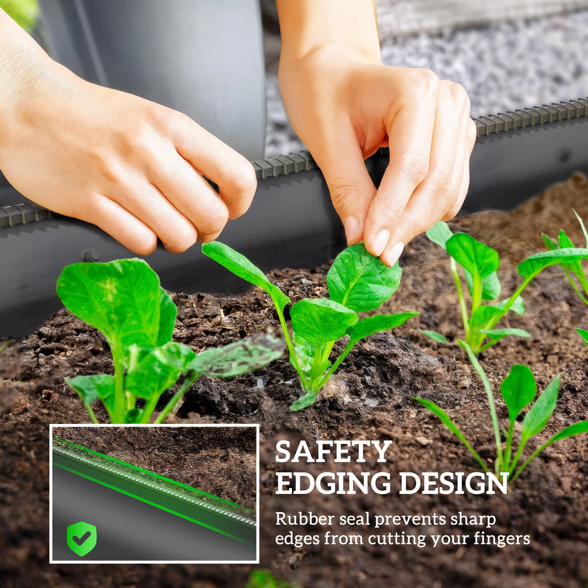 5' x 2' x 1' Galvanized Raised Garden Bed Kit, Dark Gray - Image 8