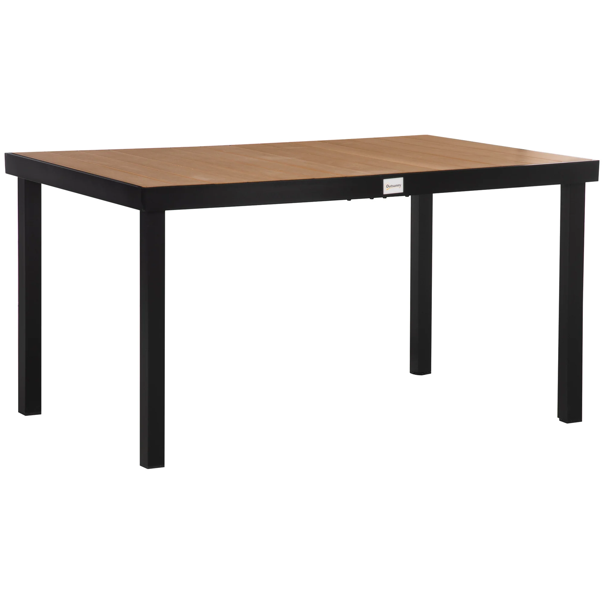 Aluminum Outdoor Rectangular Dining Table for 6, 55" L x 35.5" W x 29.25" H, Natural - Image 12