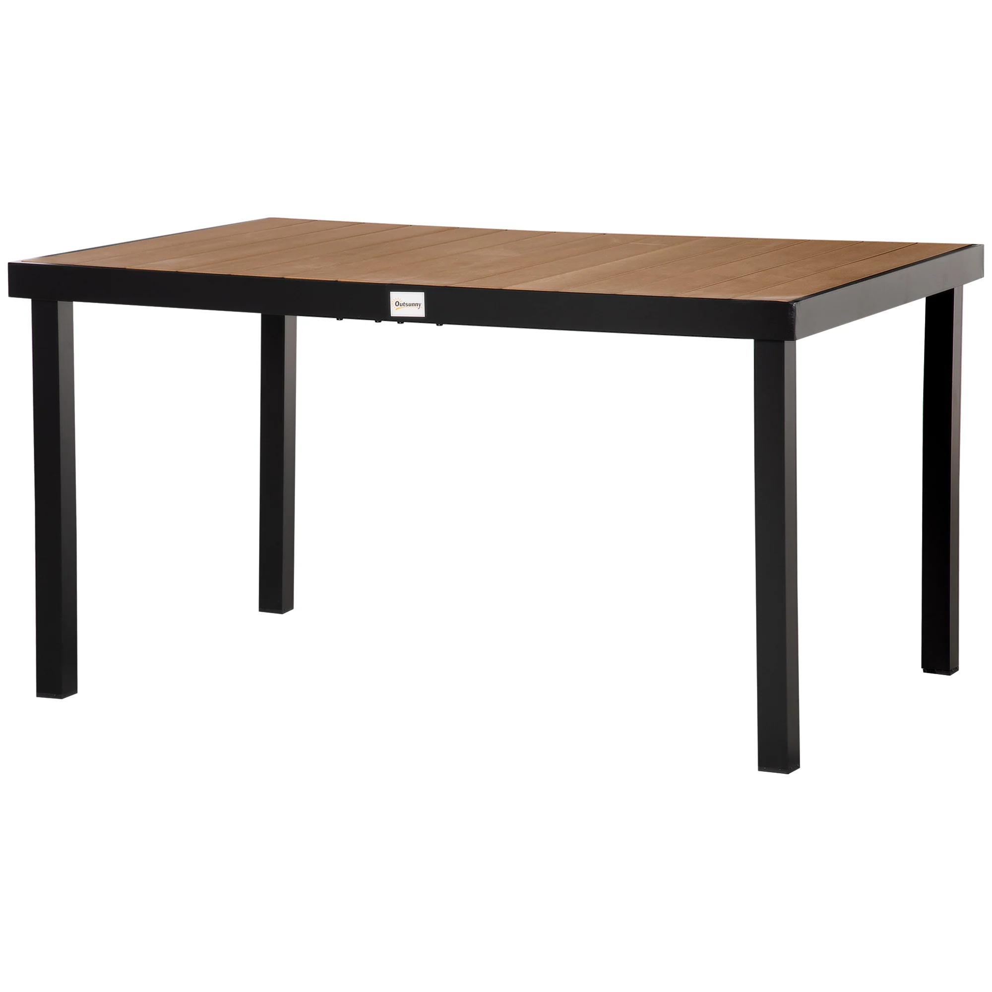Aluminum Outdoor Rectangular Dining Table for 6, 55" L x 35.5" W x 29.25" H, Natural - Image 2
