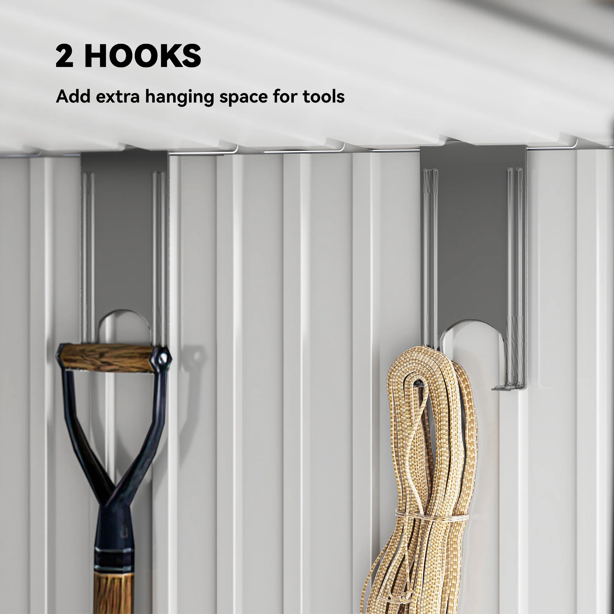 6.5' x 4' Metal Storage Shed with Foundation Kit, Sliding Doors & Vents, Grey - Image 6