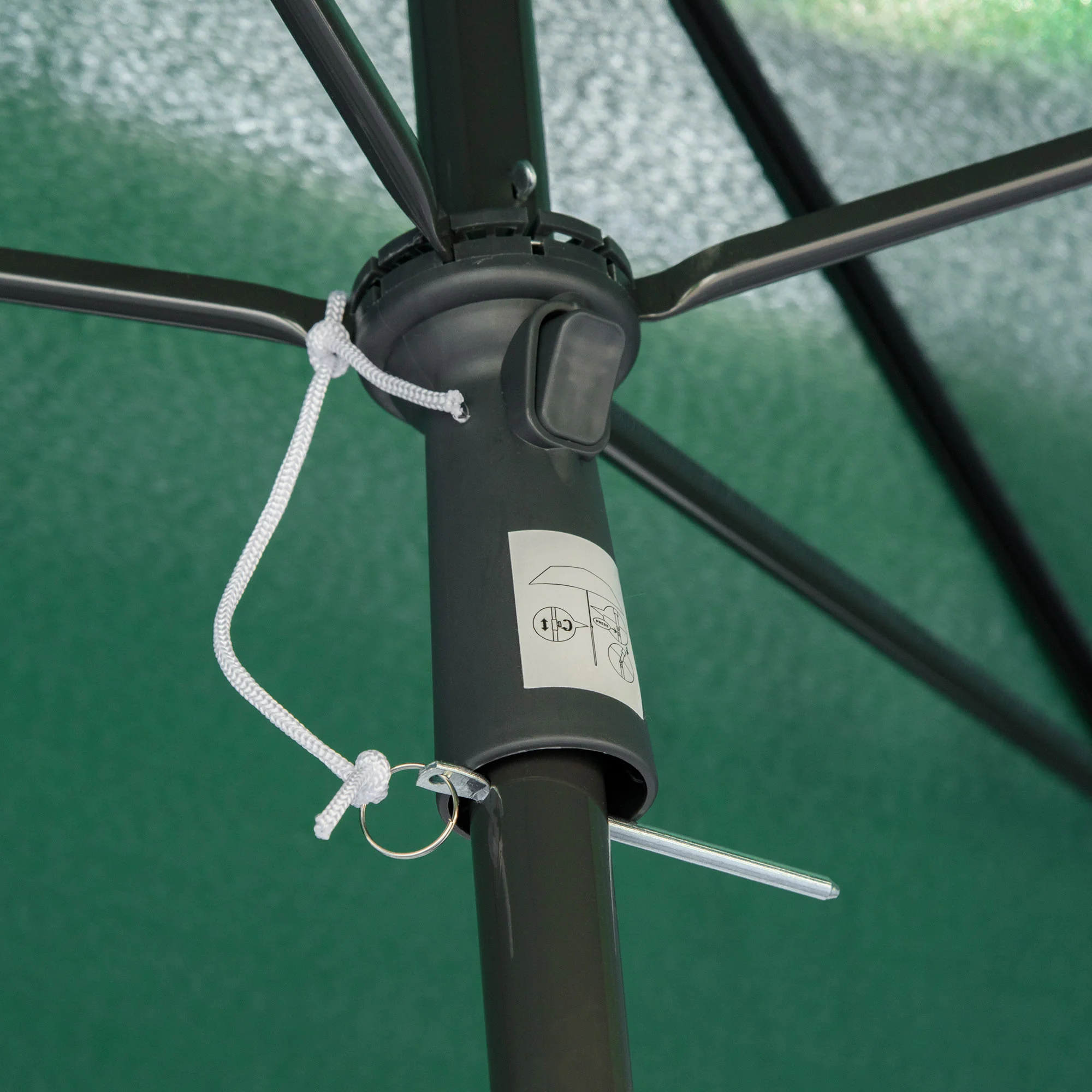 6.5 x 4ft Rectangle Patio Umbrella with Aluminum Pole and Tilt, Green - Image 11