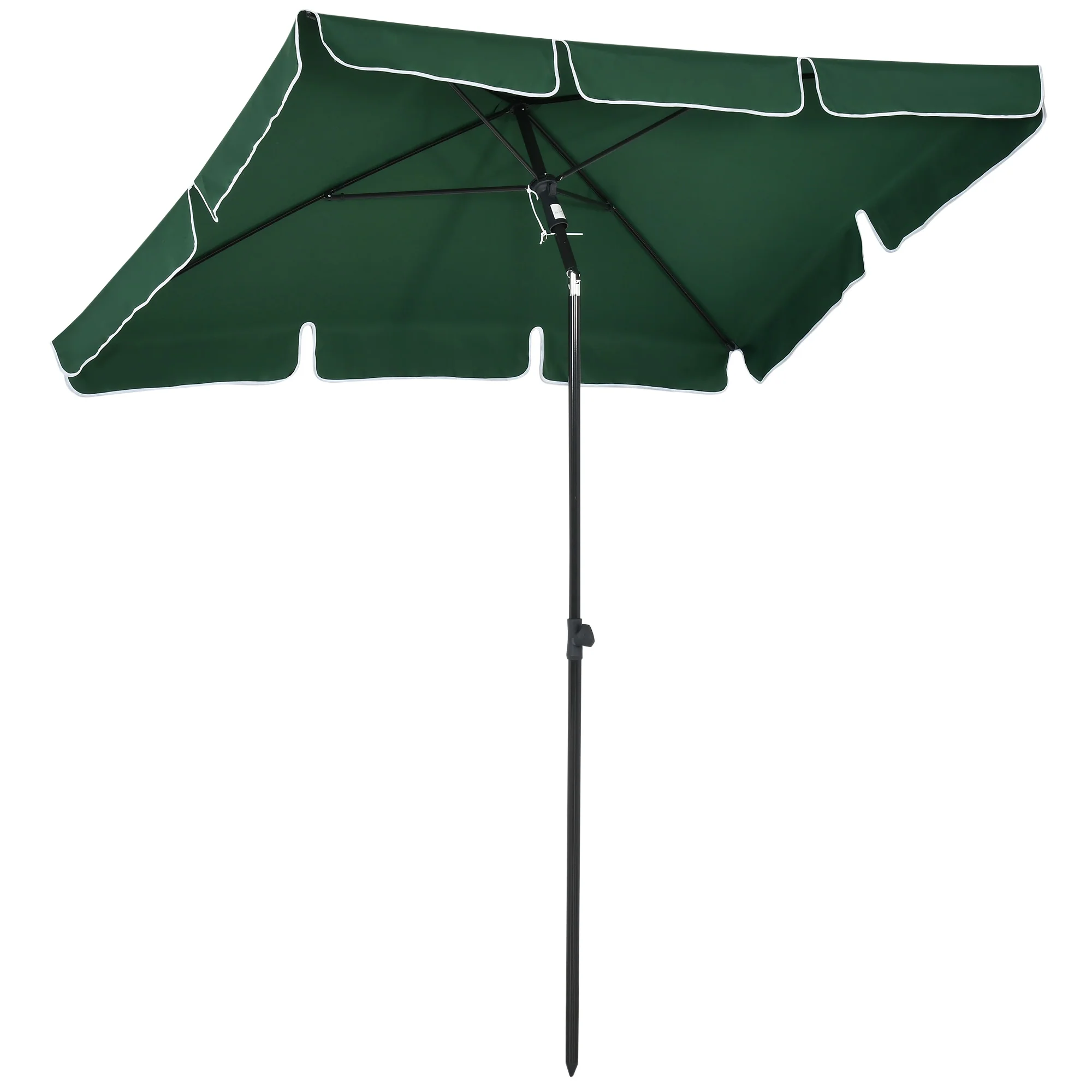 6.5 x 4ft Rectangle Patio Umbrella with Aluminum Pole and Tilt, Green - Image 12