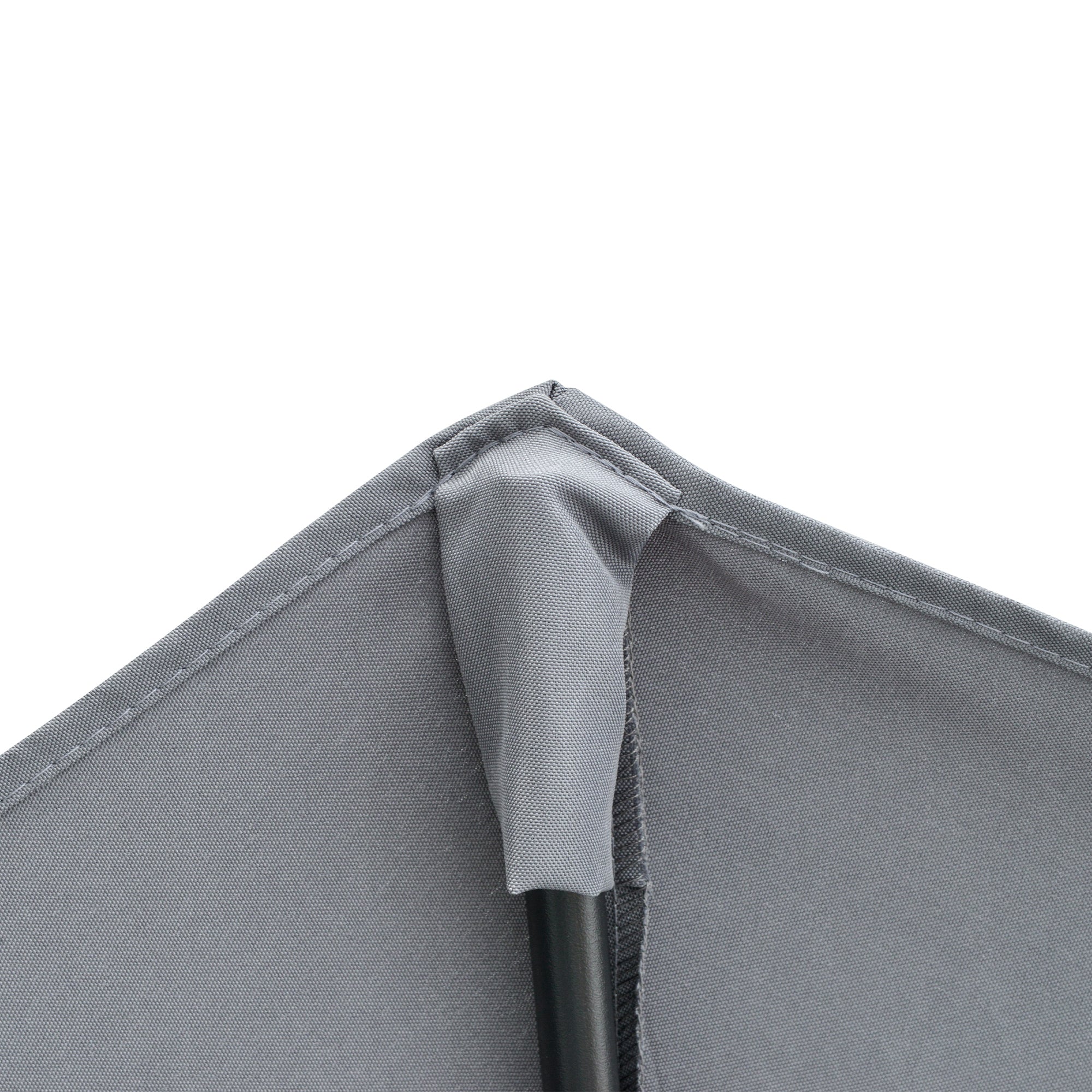 6.6'x6' Double-Sided Market Umbrella with Crank Handle & Cross Base, Dark Grey - Image 10