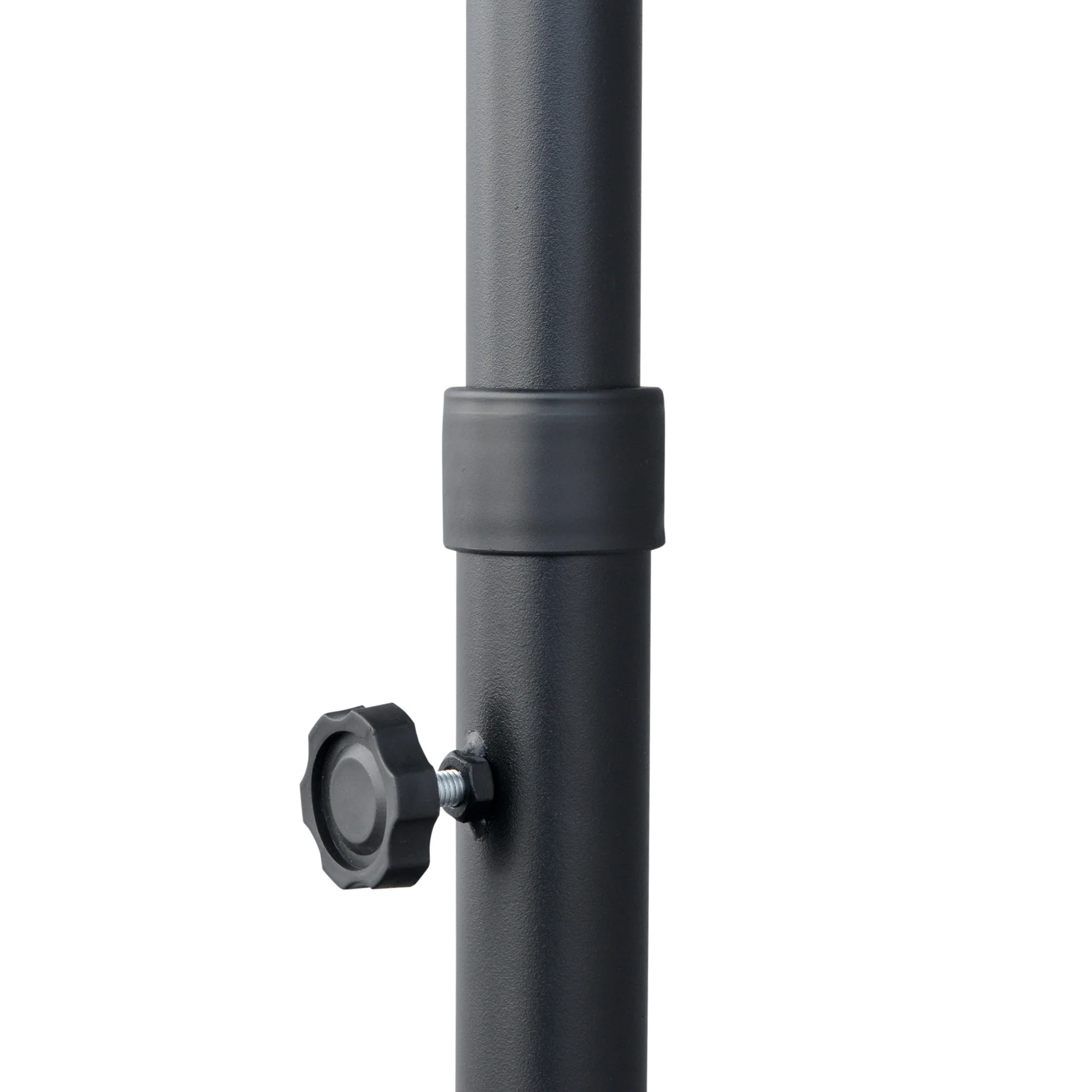 6.6'x6' Double-Sided Market Umbrella with Crank Handle & Cross Base, Dark Grey - Image 11