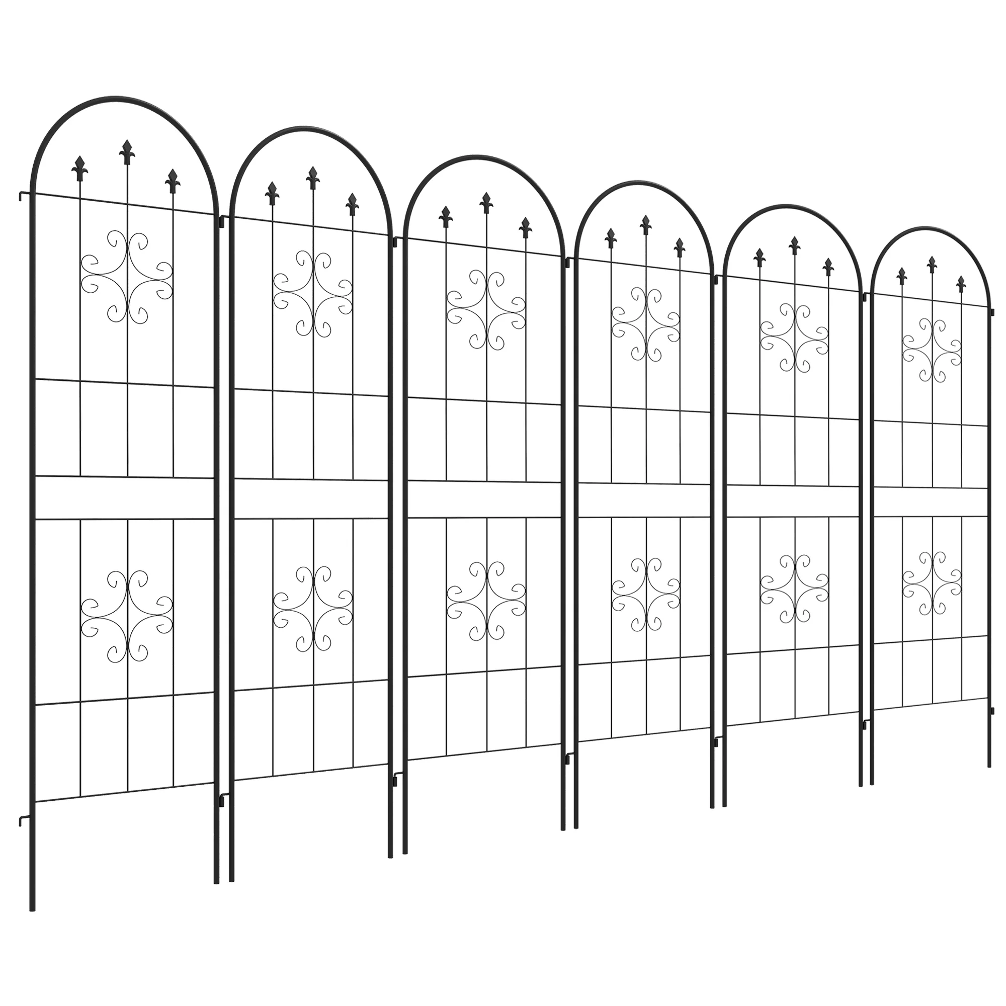 6-Pack 20" x 71" Metal Garden Trellis with Arrow Design