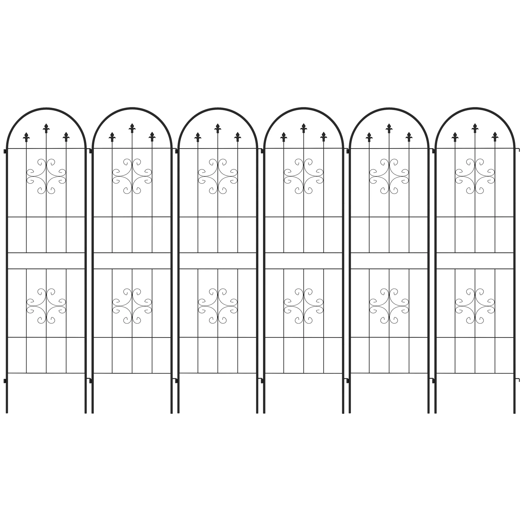 6-Pack 20" x 71" Metal Garden Trellis with Arrow Design - Image 2