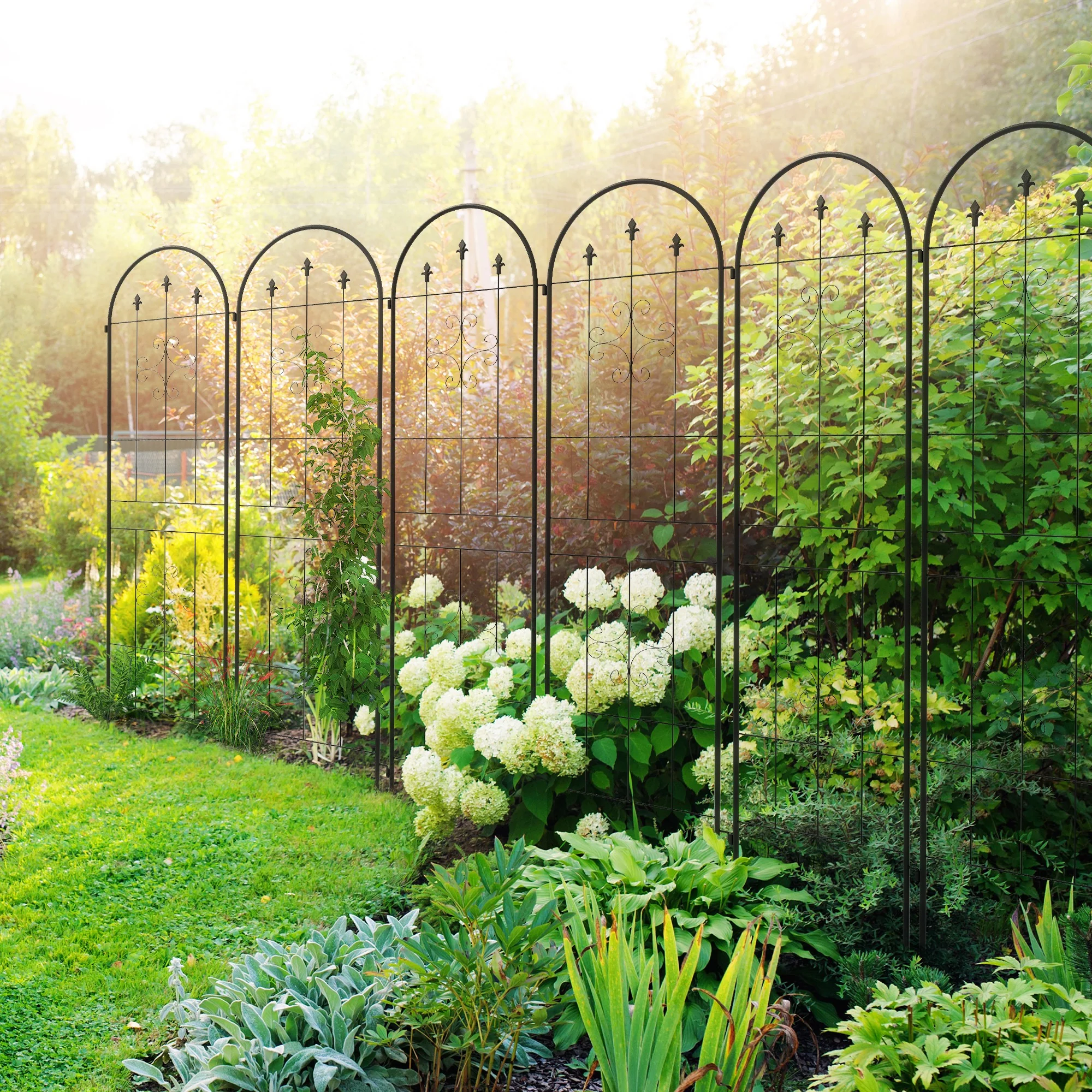 6-Pack 20" x 71" Metal Garden Trellis with Arrow Design - Image 3