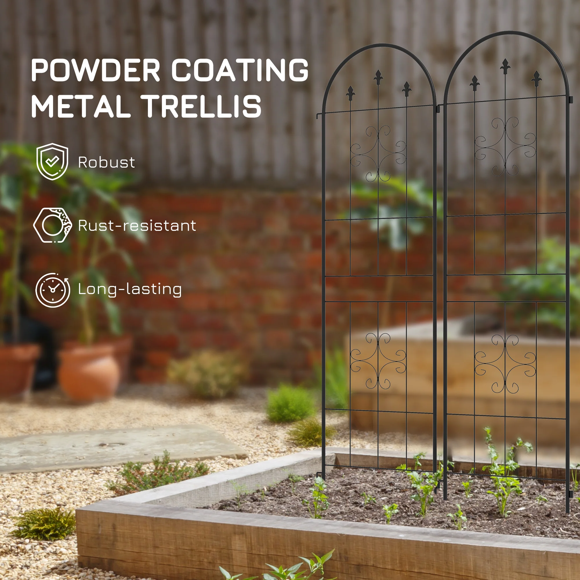 6-Pack 20" x 71" Metal Garden Trellis with Arrow Design - Image 8