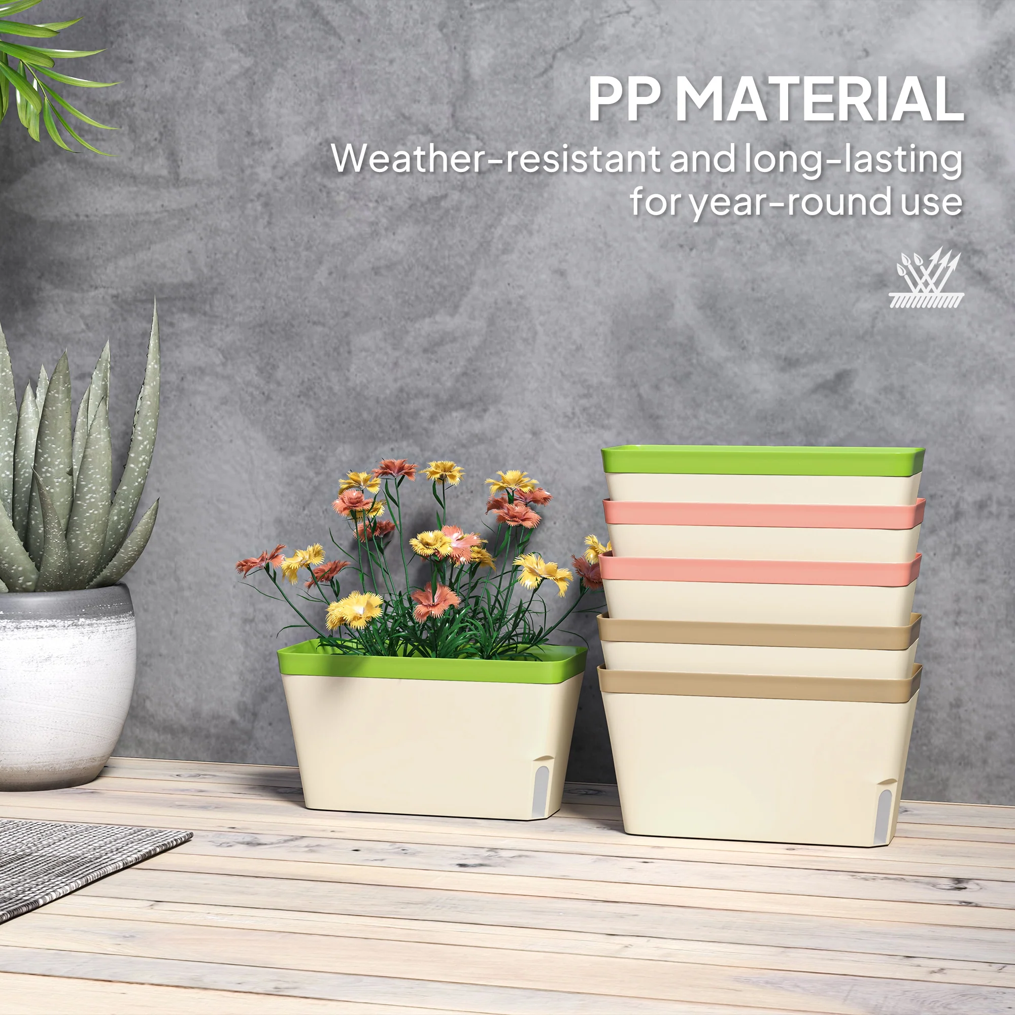6 Pack 10.5" Self-Watering Planter Boxes with Water Level Indicator - Image 9