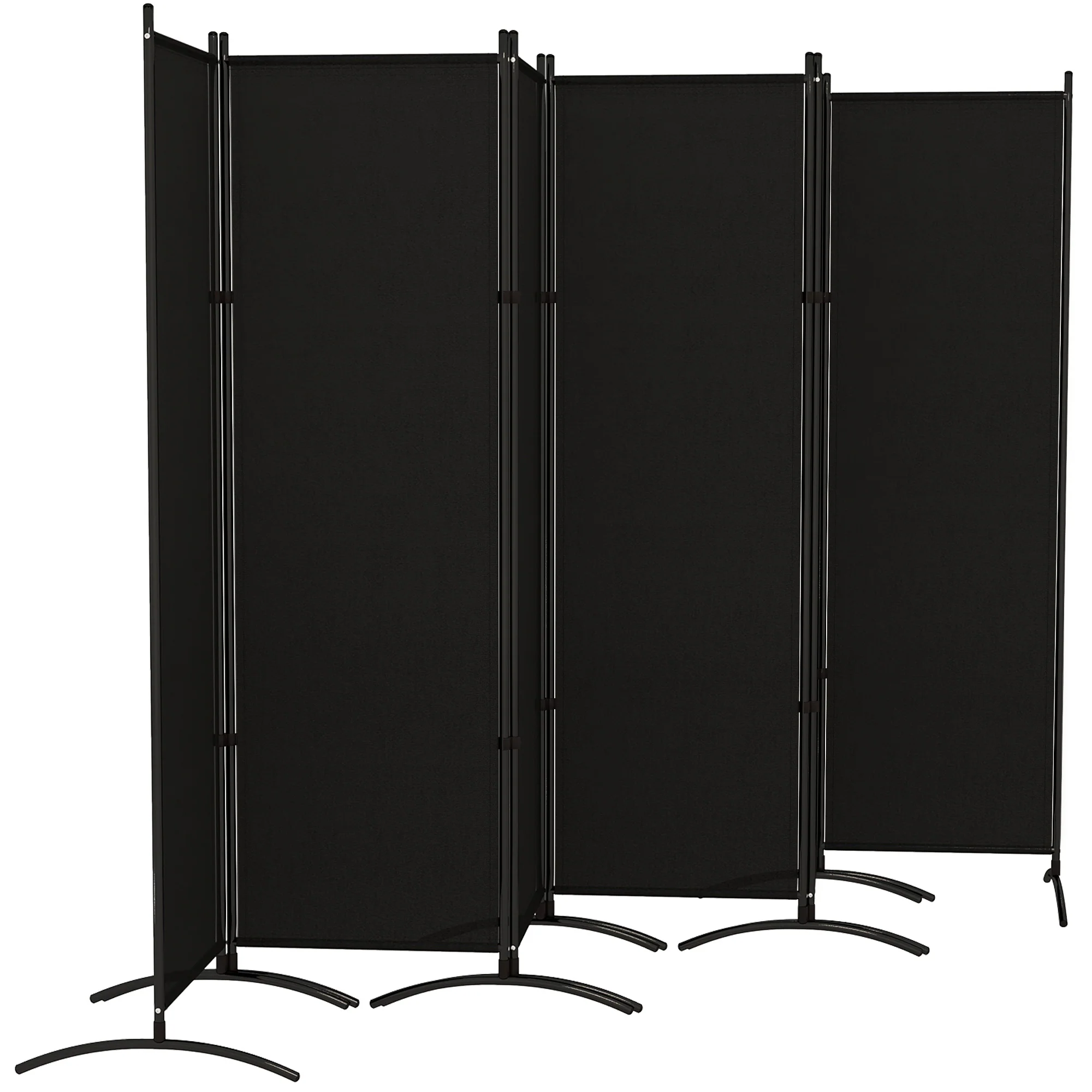 6 Panel Folding Privacy Screen, 5.7FT Tall Room Divider with UV30+ Protection, Black - Image 2