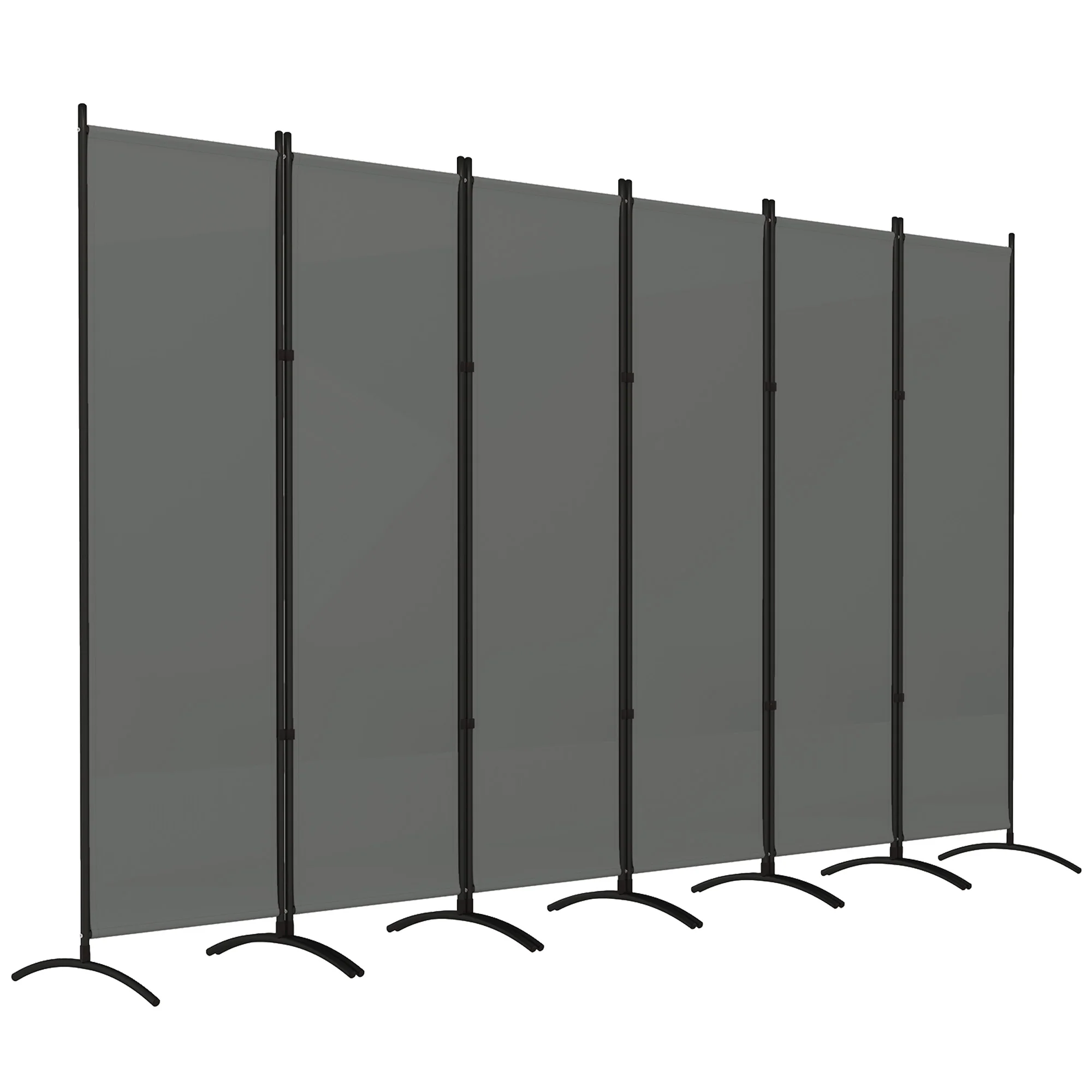 6 Panel Folding Privacy Screen, 5.7FT Tall Room Divider with UV30+ Protection, Dark Grey - Image 12