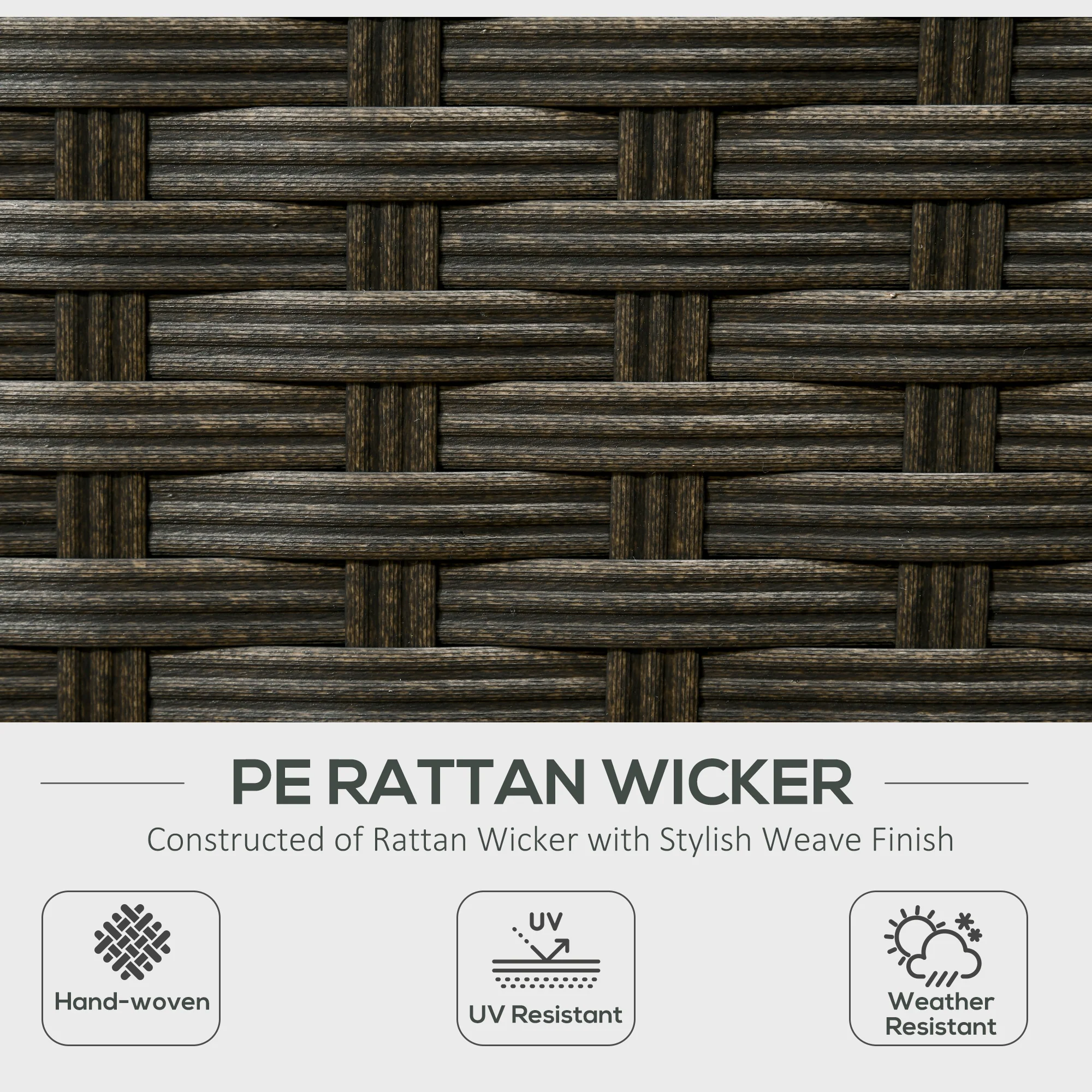 6-Piece Outdoor Rattan Corner Sofa Set with Wood Coffee Table, Light Grey - Image 7
