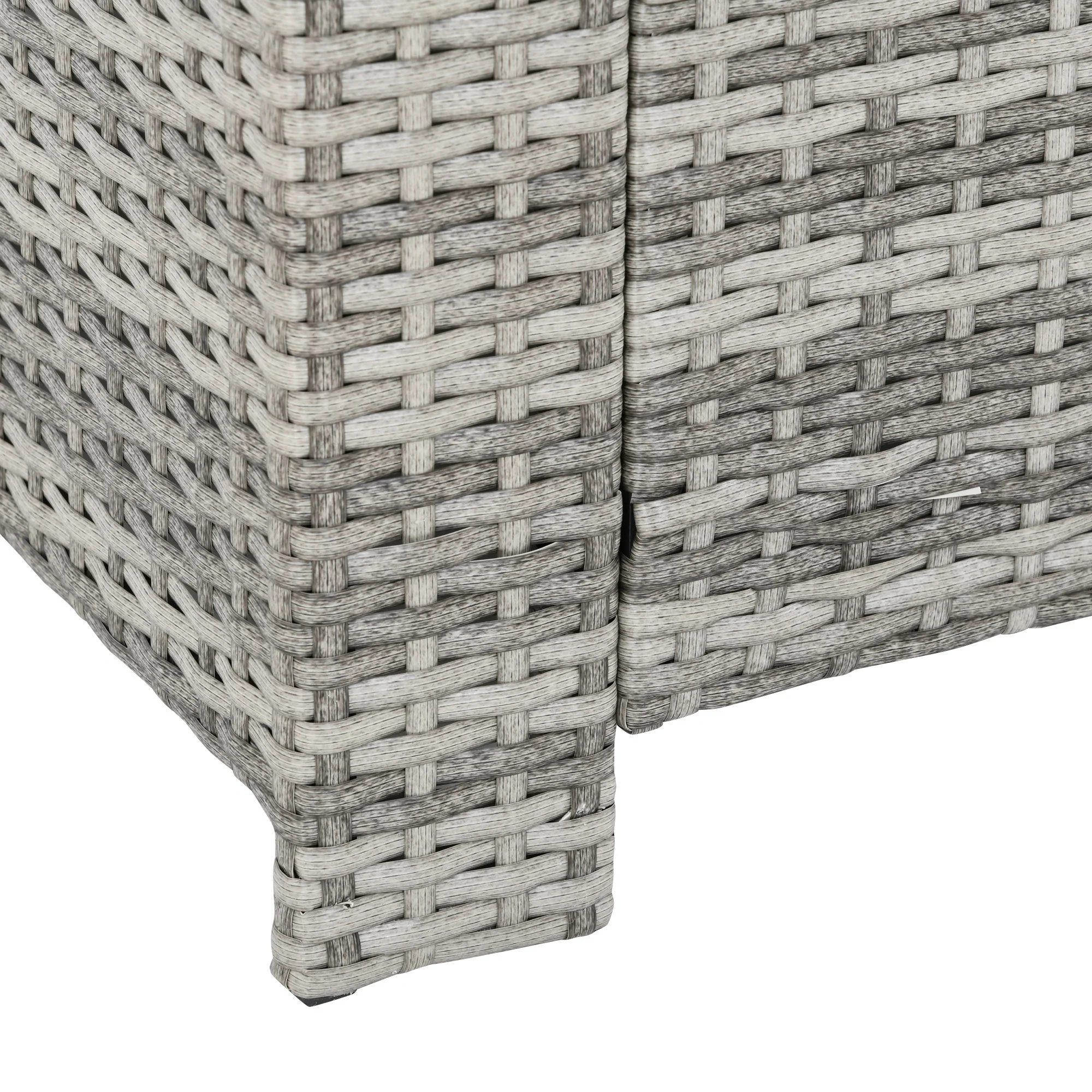 6-Piece Rattan Patio Set with 3-Seater Sofa, Footstools & Table, Light Grey - Image 9