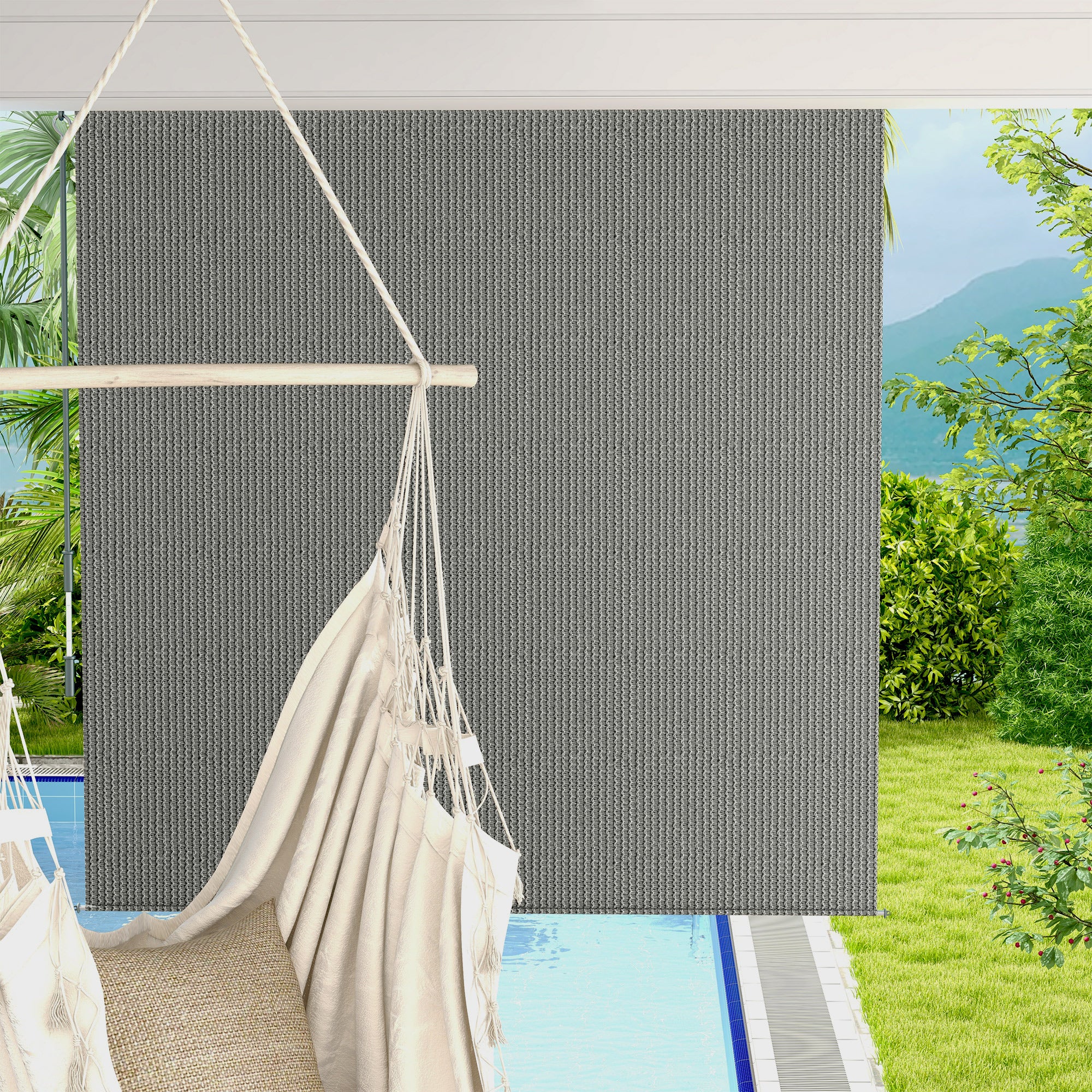 6'W x 6'H Roller Shades for Porch Balcony Gazebo, Dark Grey - Image 10