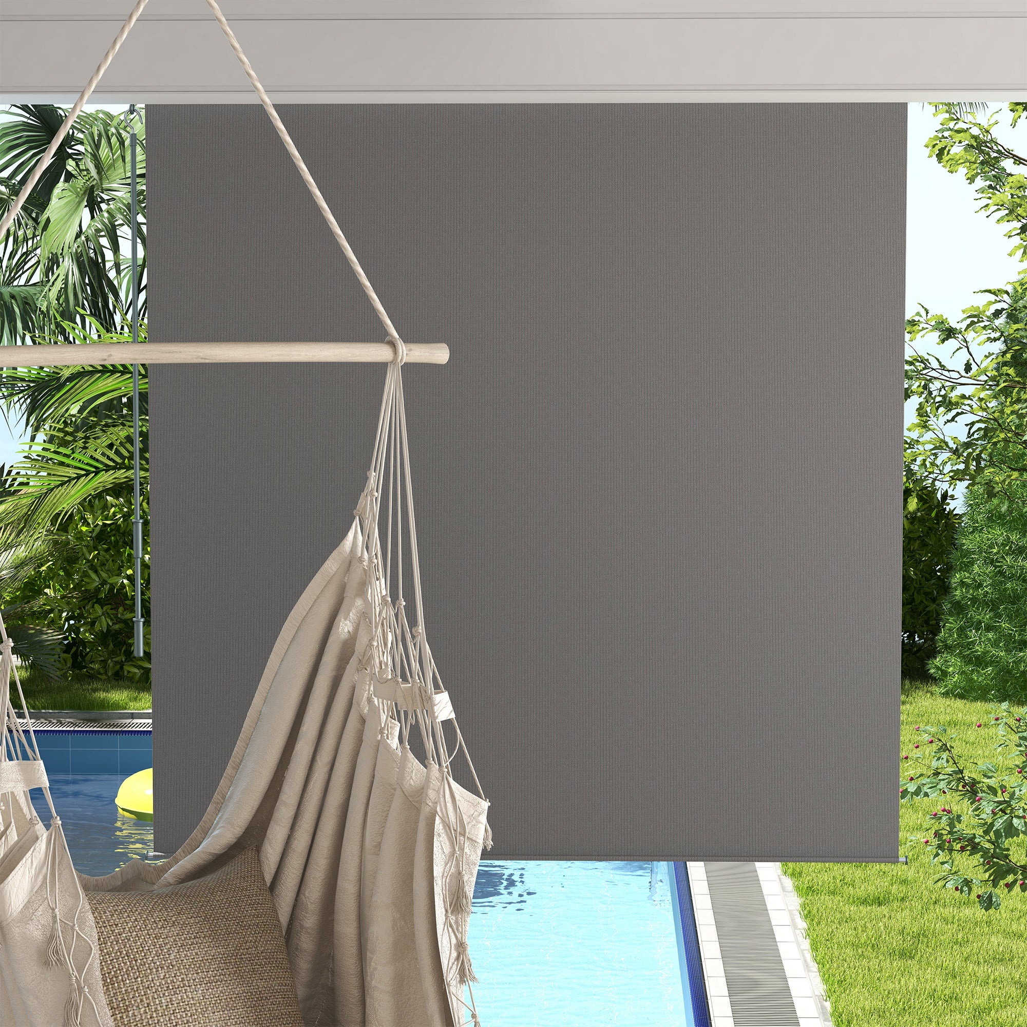 6'W x 6'H Roller Shades for Porch Balcony Gazebo, Light Grey - Image 10