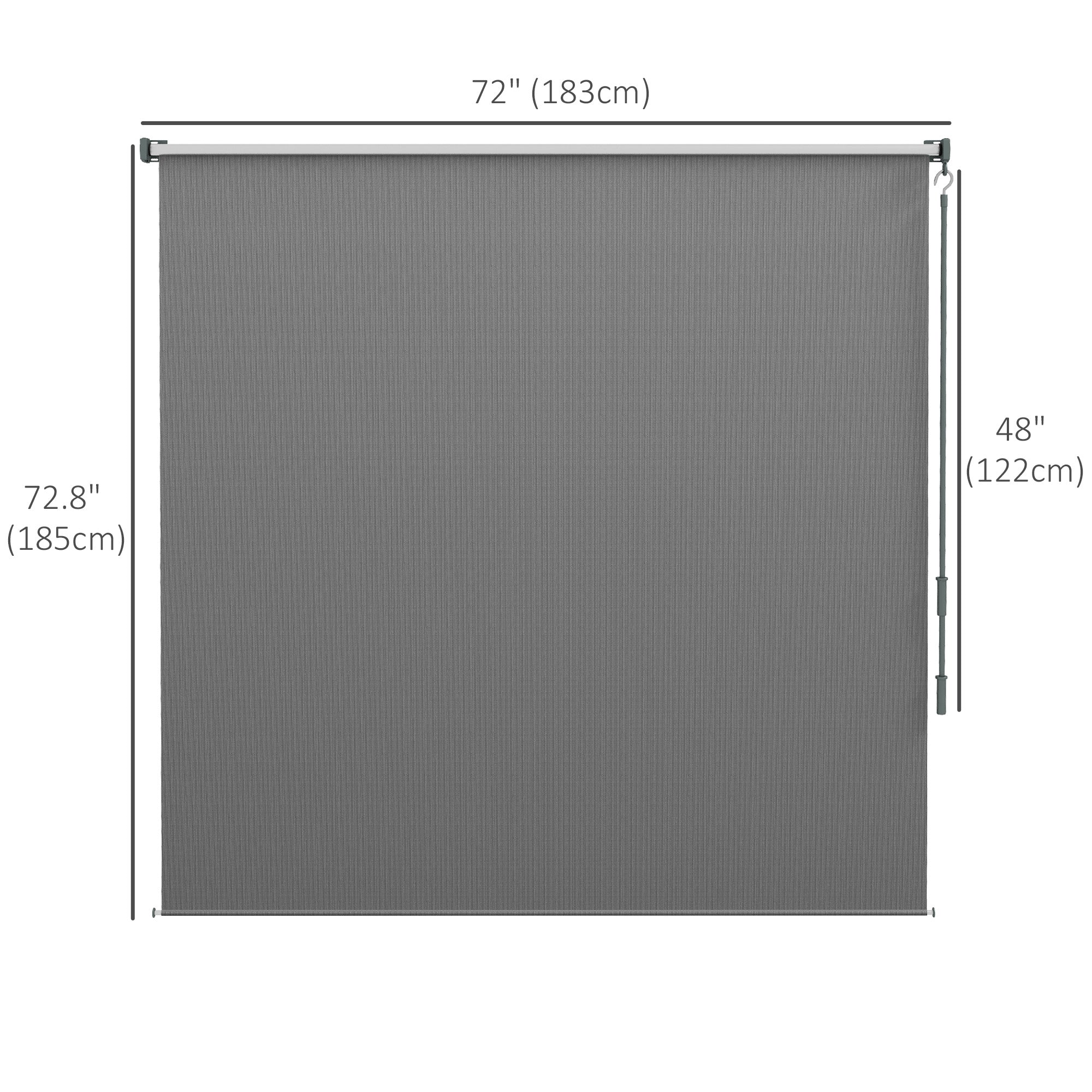 6'W x 6'H Roller Shades for Porch Balcony Gazebo, Light Grey - Image 5