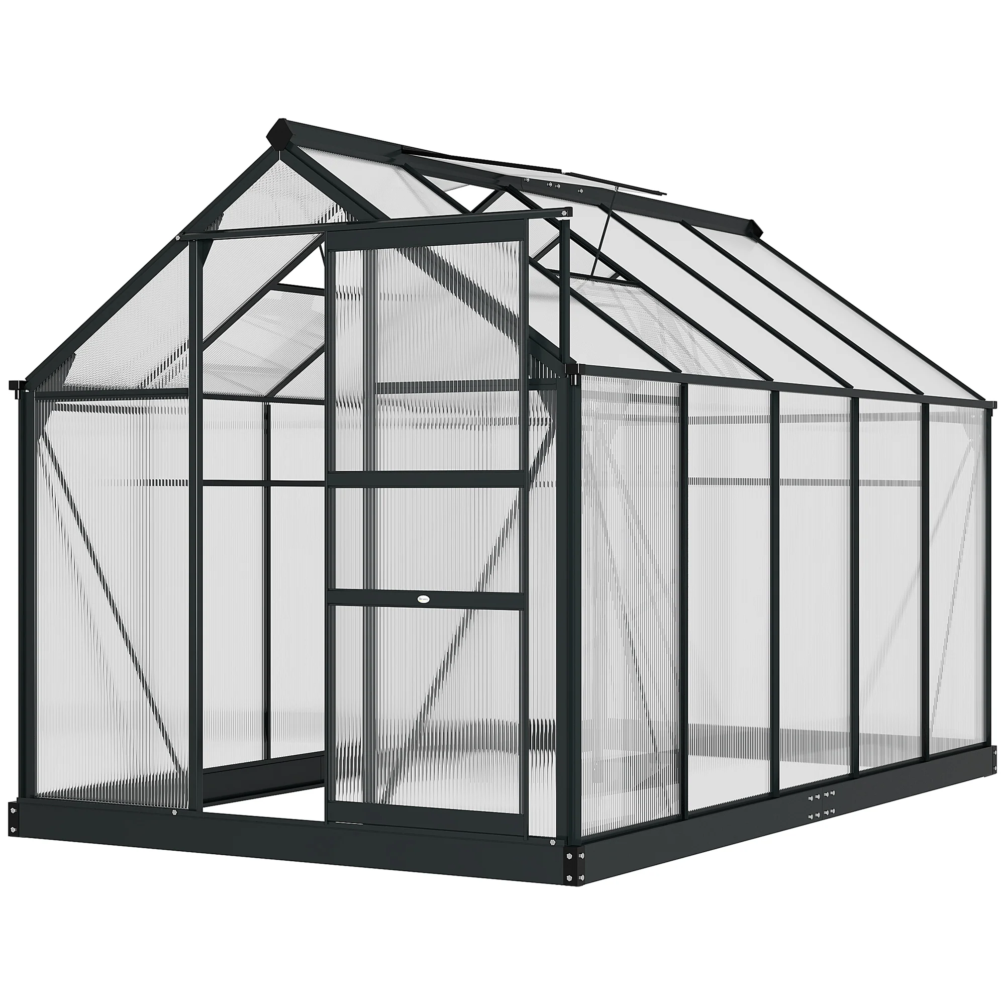 BloomGreen 6' x 10' x 6.6' Polycarbonate Greenhouse with Aluminum Frame, Grey - Image 11