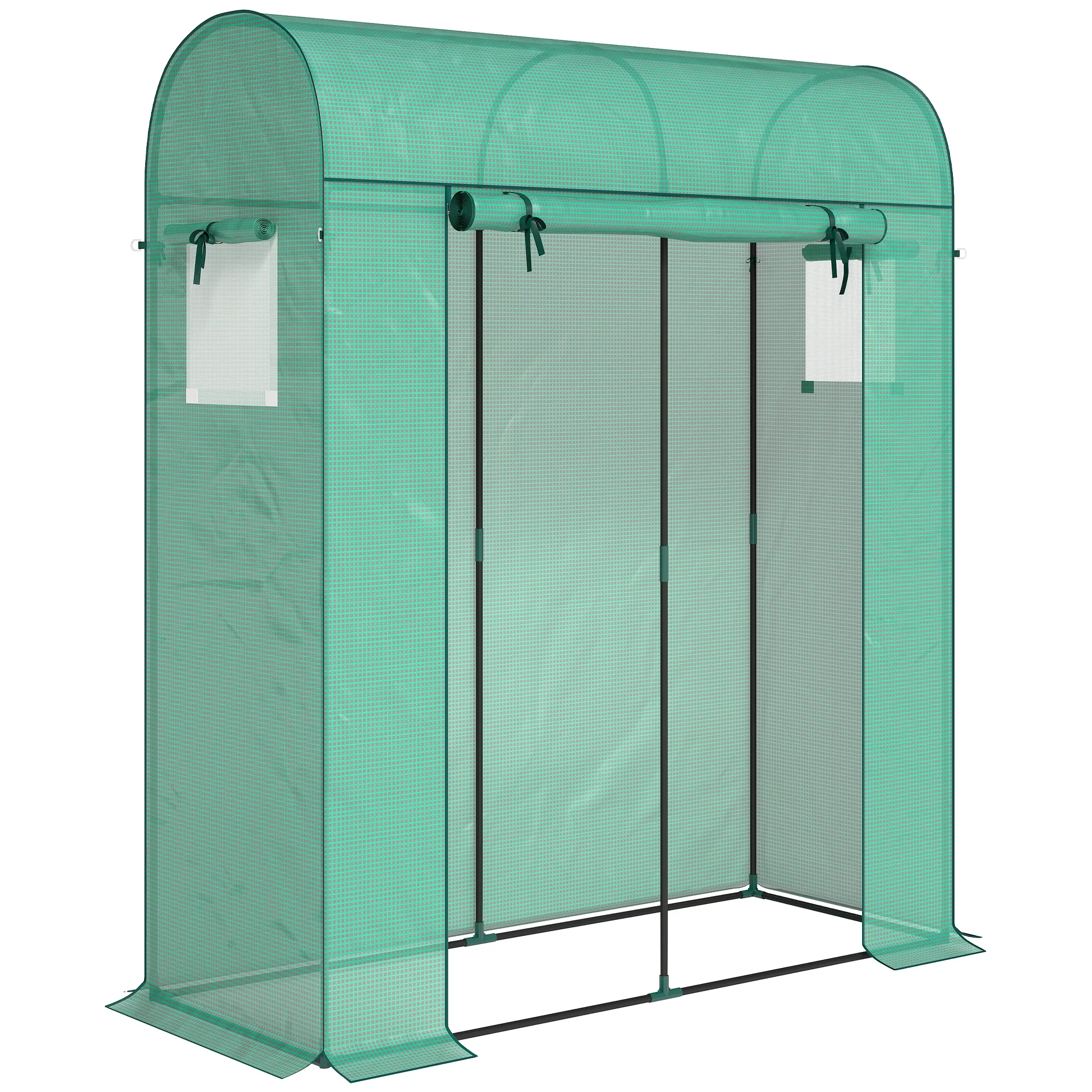 6' x 2' x 6.6' Mini Greenhouse with Roll-up Door, Green - Image 12