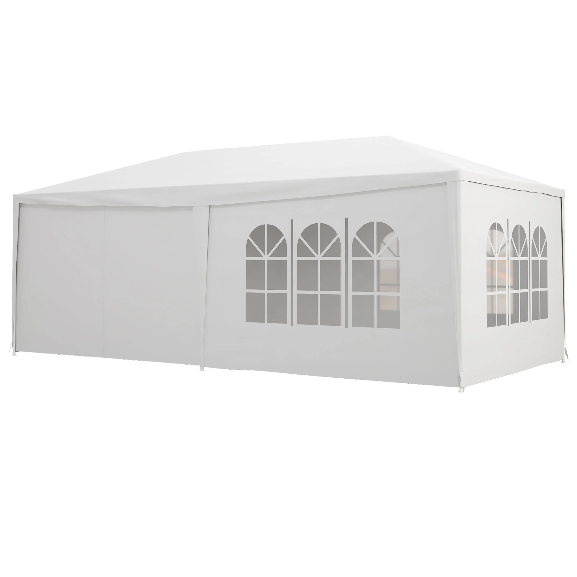 6 x 3 m Party Tent with Canopy, Windows and 6 Removable SideWalls for Outdoor Event, White - Image 2