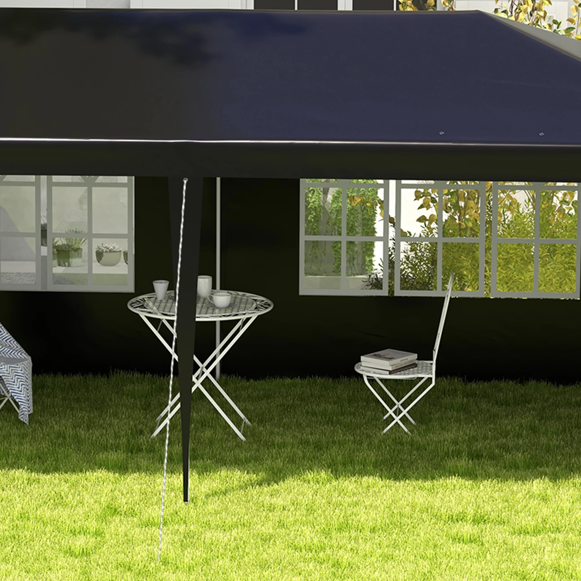 6 x 3 m Patio Gazebo Canopy Tent with Removable Walls, for Outdoor Party Wedding, Black - Image 10